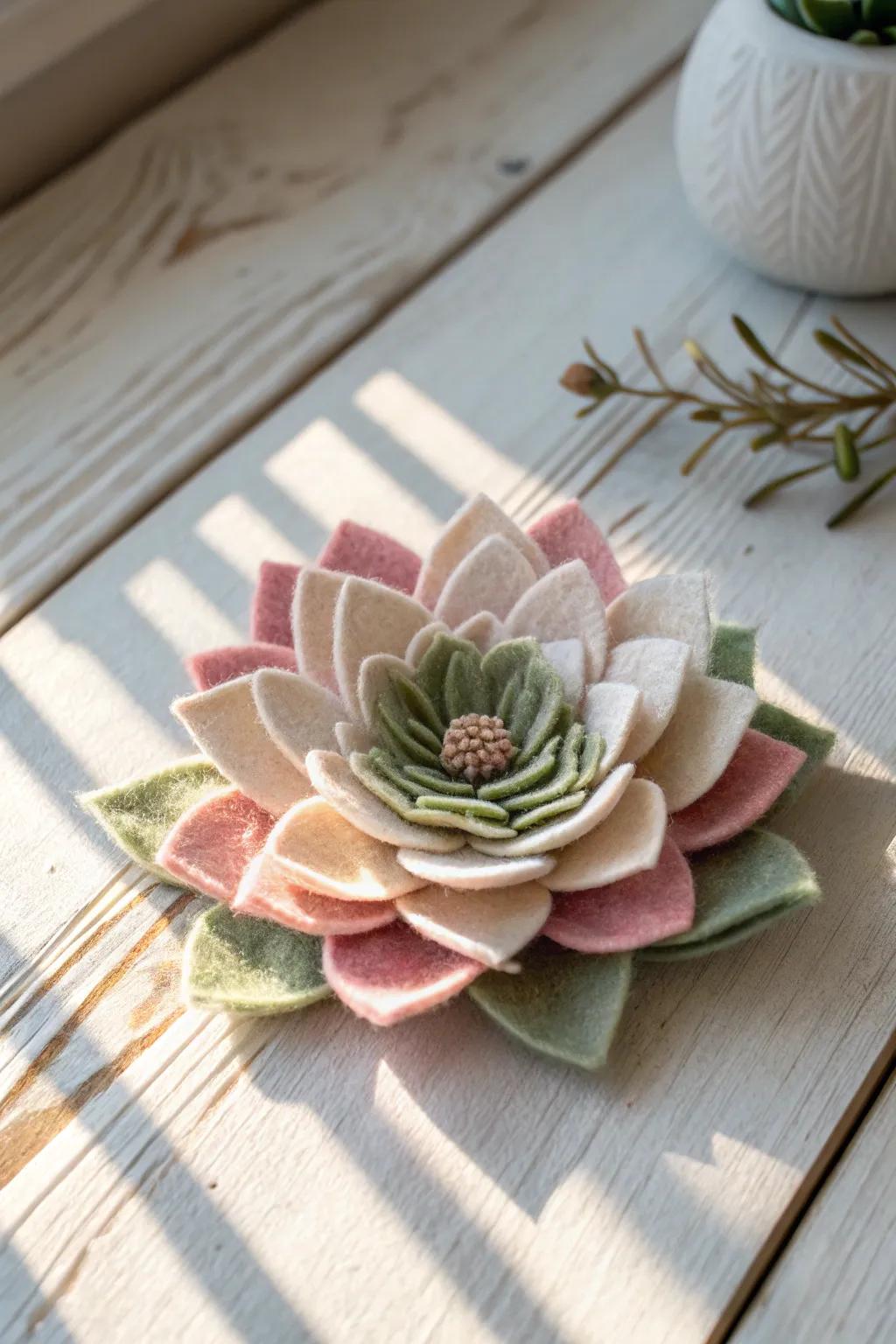 Bring everlasting blooms into your home with beautifully crafted felted flowers.