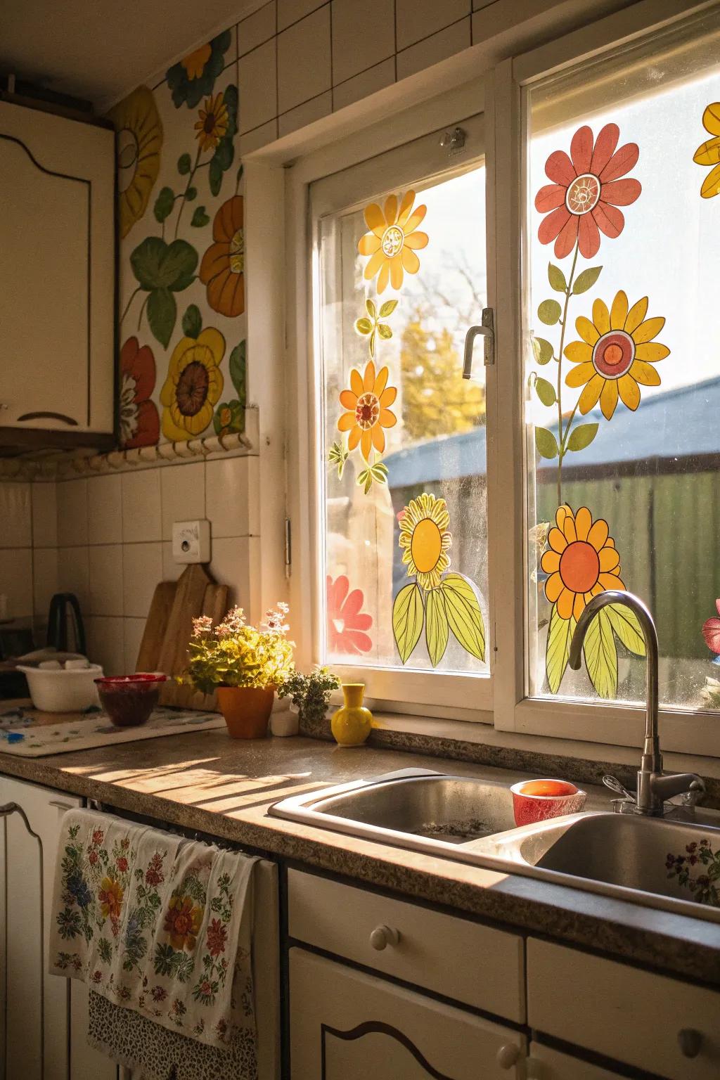 Floral clings bring the essence of spring into the kitchen.