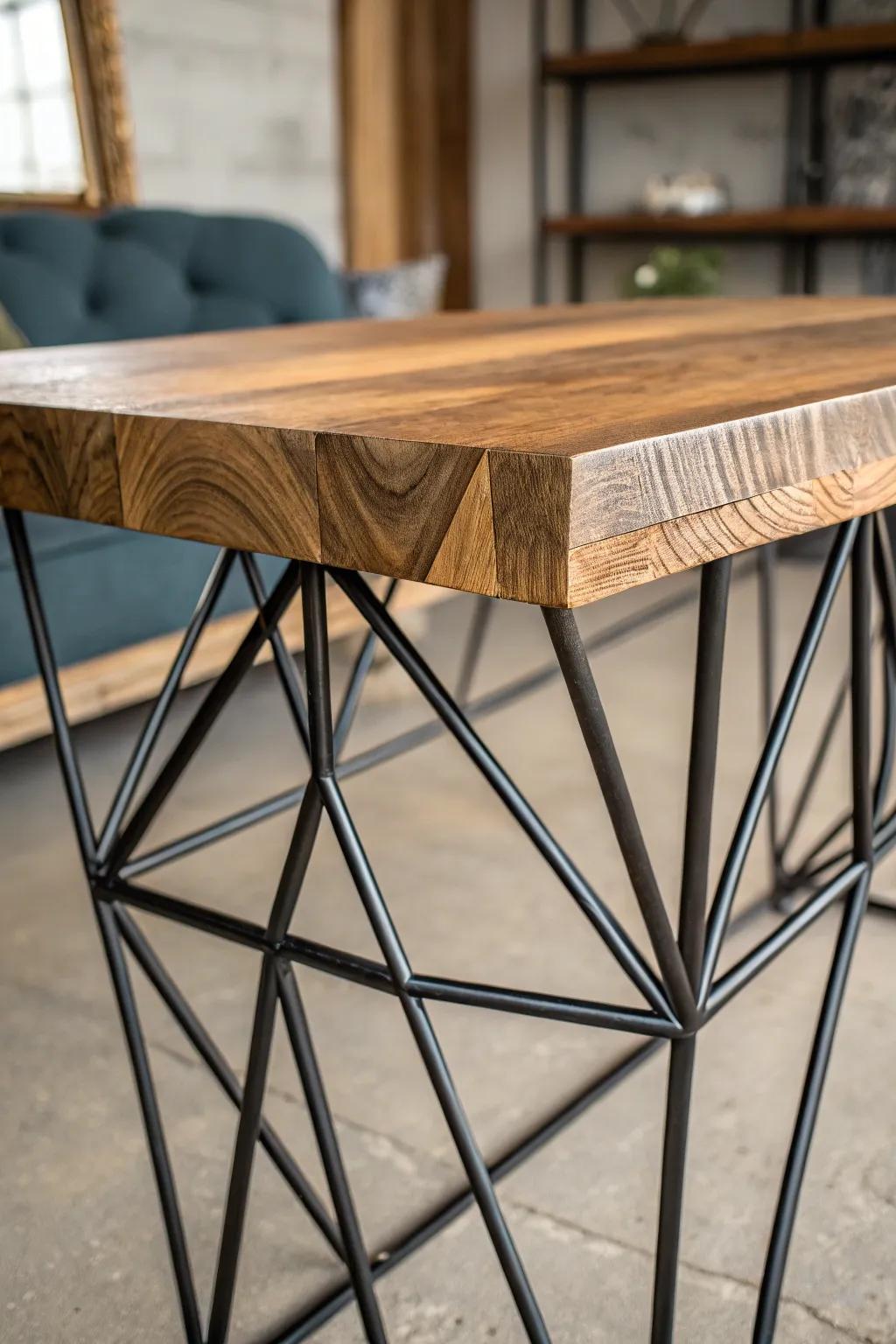 Elevate your space with the art of geometric metal legs – where craftsmanship meets conversation.