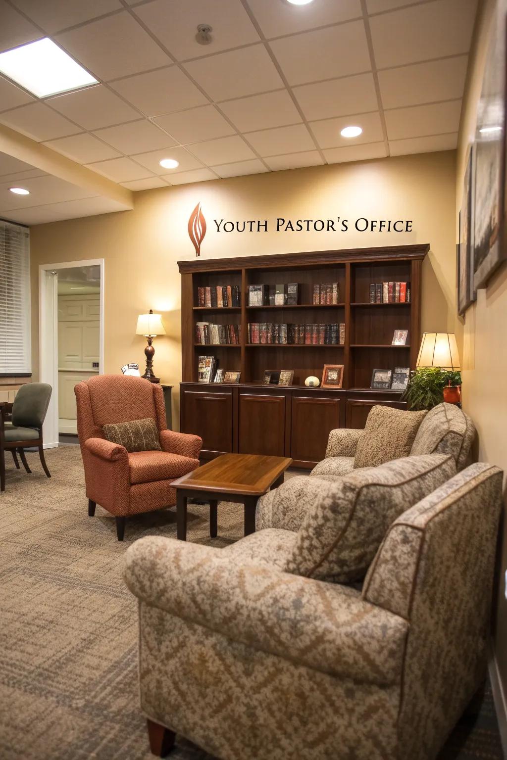 Comfortable seating encourages open dialogue.