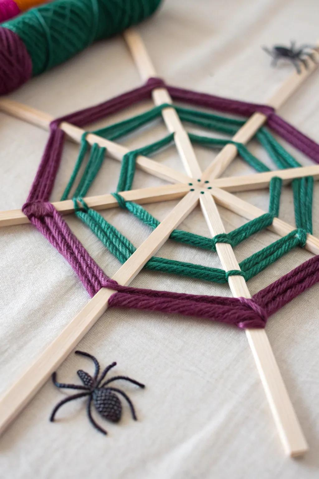 Crafting Magic: Weave your own whimsical world with popsicle stick spider webs!