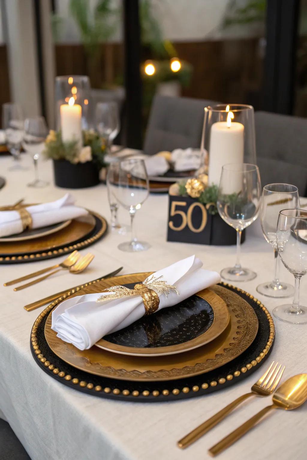Elegant table settings make the meal a memorable experience.