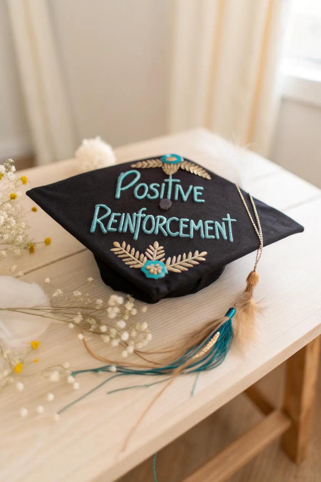 Celebrate your ABA journey with a graduation cap that blends bold style and meaningful concepts.