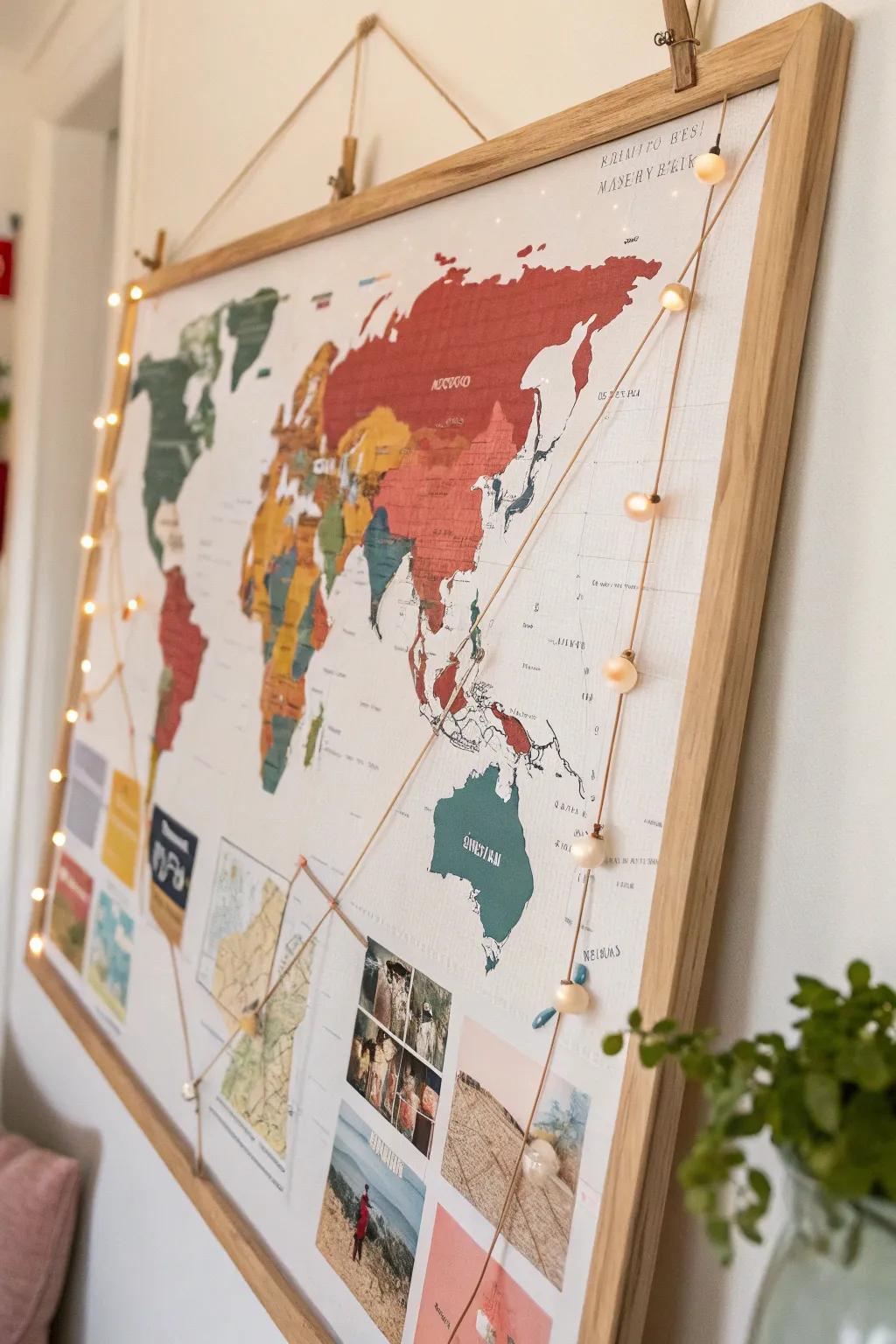 Explore the world from your classroom with this interactive map board—where dream destinations come to life!