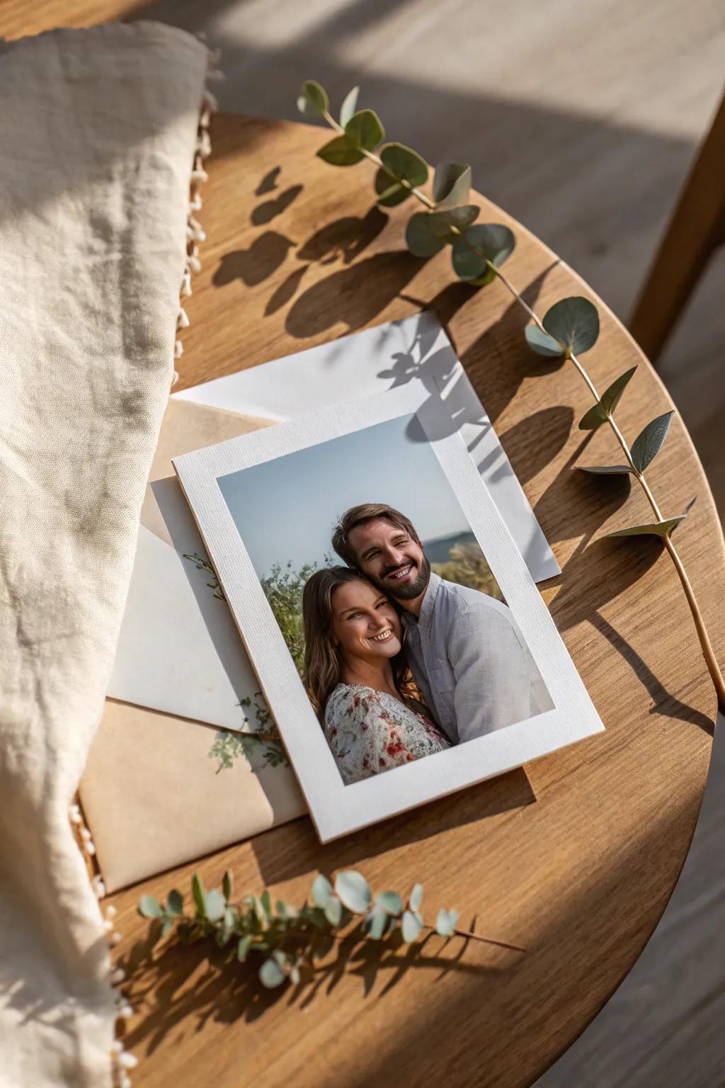Capture cherished moments with a personalized photo card that speaks from the heart.