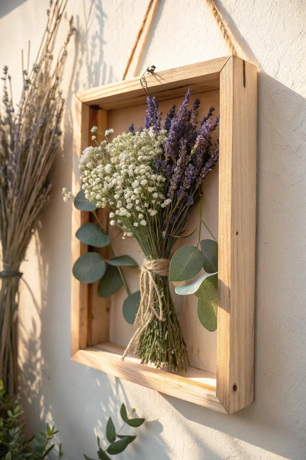 Bring a touch of nature indoors with this exquisite dried flower shadow box—an elegant blend of simplicity and boho charm.