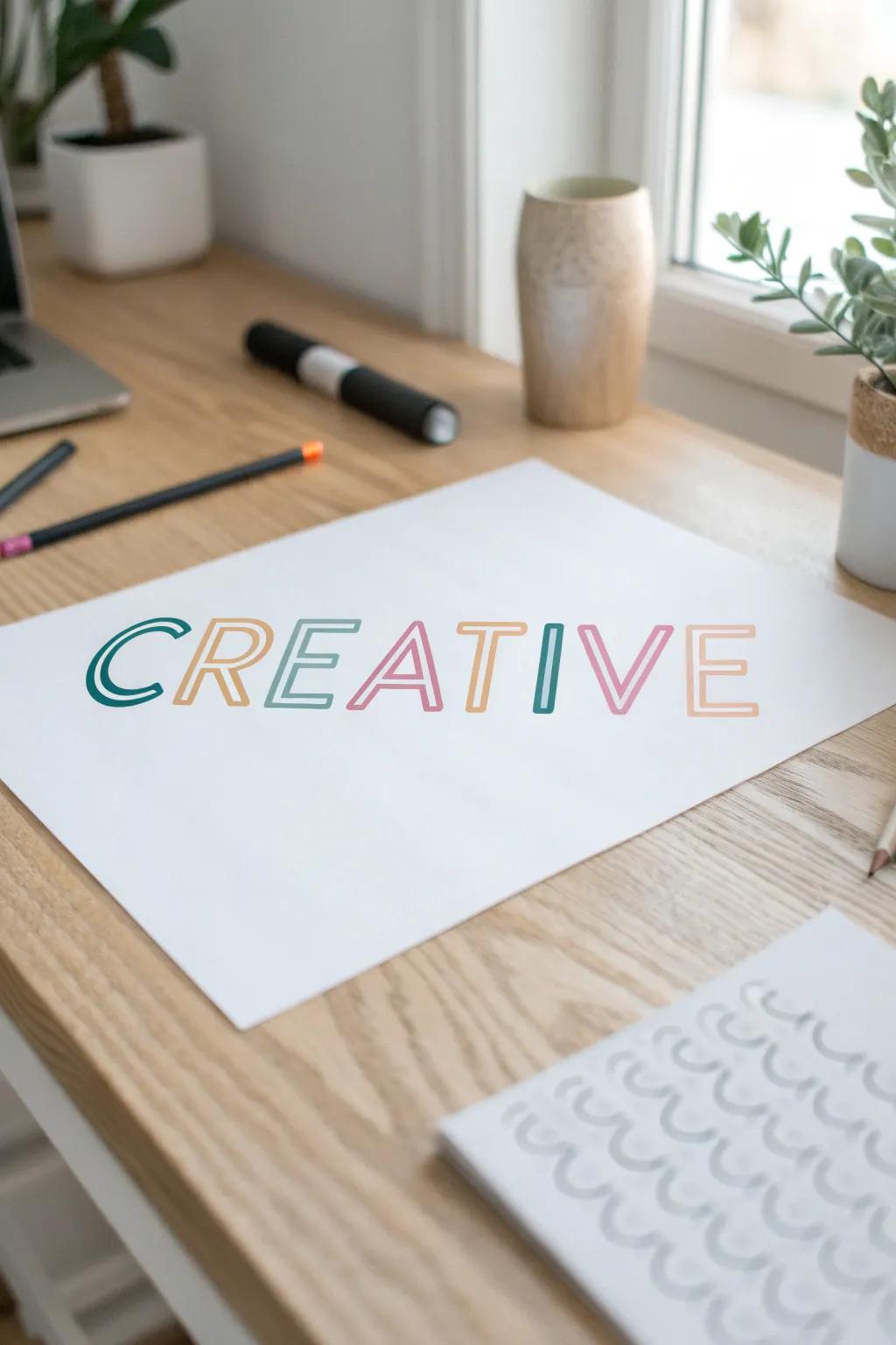 Elevate your designs with outlined bubble letters: a perfect blend of modern minimalism and bold color for your creative projects.