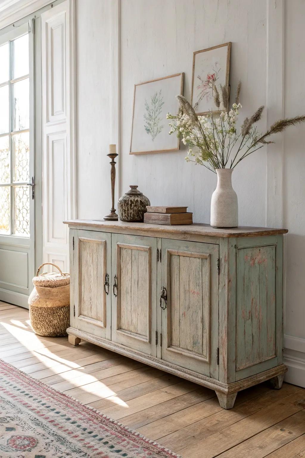Transform your space with rustic charm and a touch of Boho flair. 🌿✨ #BuffetMakeover #ScandiBoho
