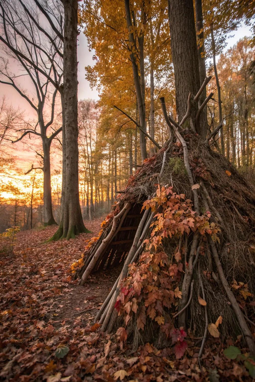 Craftsmanship in the Wild: Discover the Art of Building a Cozy Debris Hut.