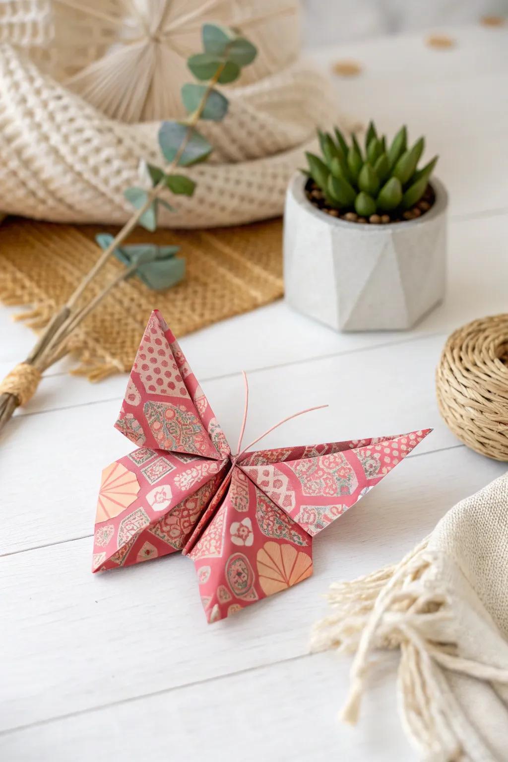 Elevate your decor with the elegance of origami butterflies—where simplicity meets vibrant craftsmanship.
