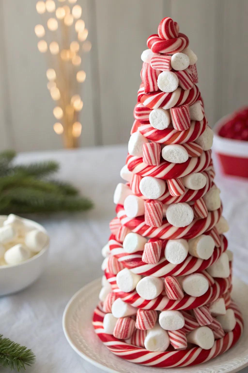 Reaching new heights with sweet creativity! 🍬🌿 #CandyCaneChallenge #MinimalistBoho