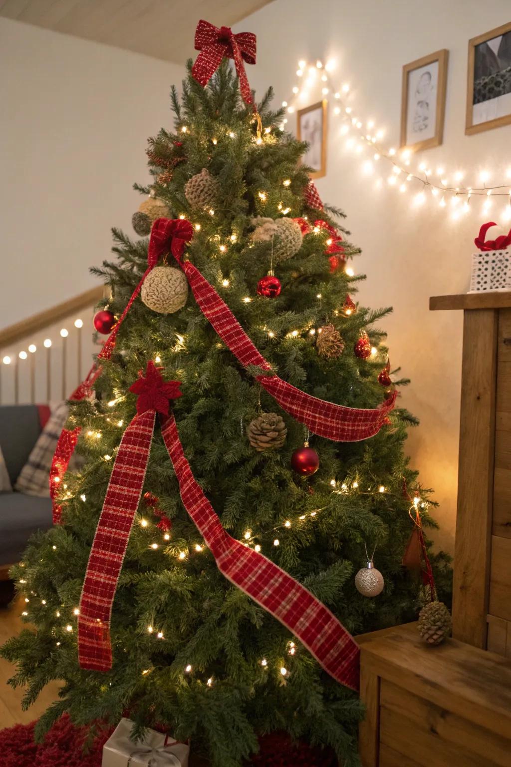 Cozy textiles complement the cardinal theme.