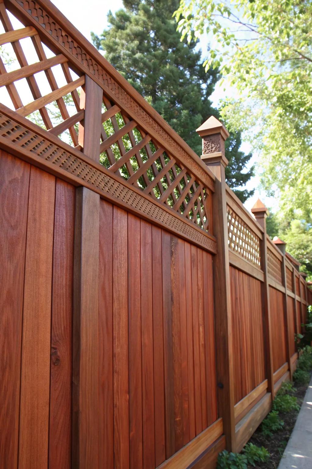 Elevate your backyard with a stunning lattice topper, blending privacy with elegance.