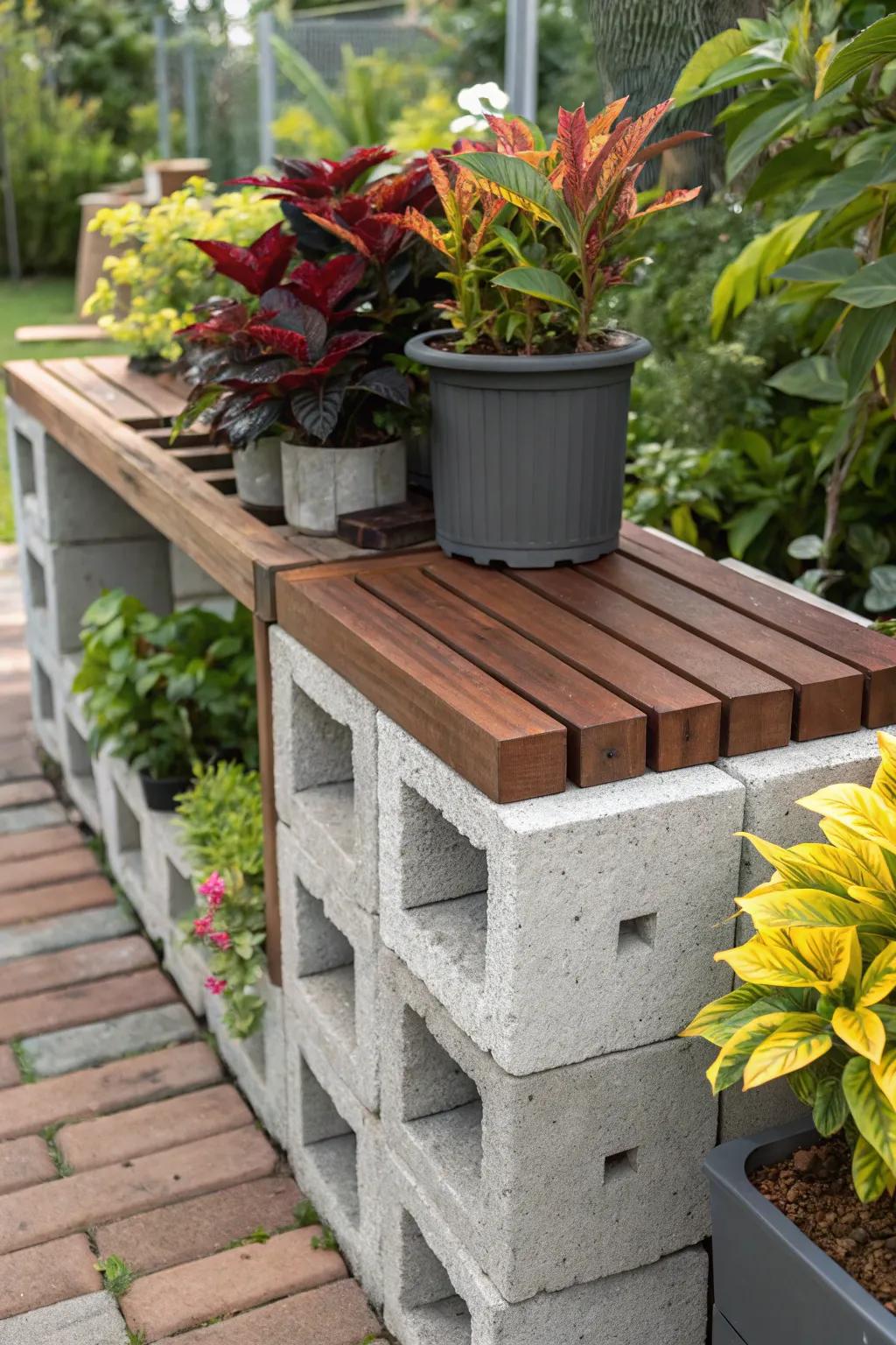 Transform your garden with this stylish and practical cinder block potting station!