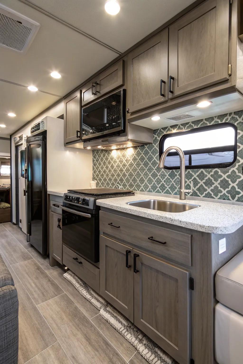 A revamped kitchen makes cooking on the road a joy.