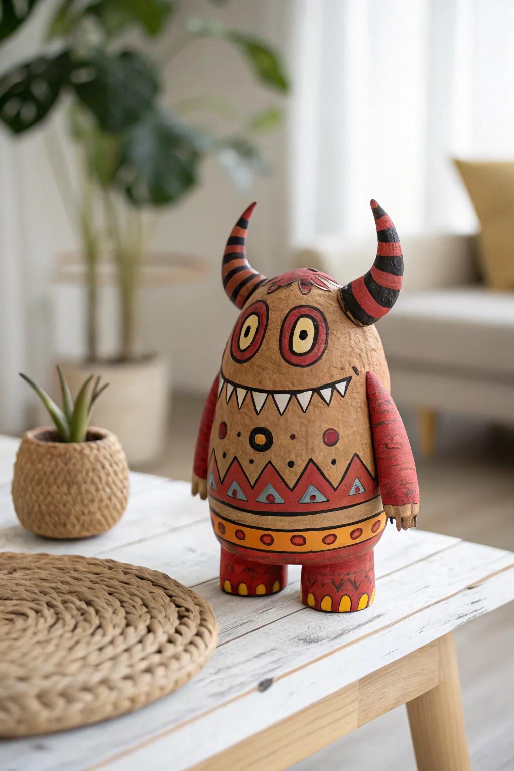 Unleash your creativity with this whimsical two-headed clay monster—perfectly crafted to spark conversations and inspire wonder.