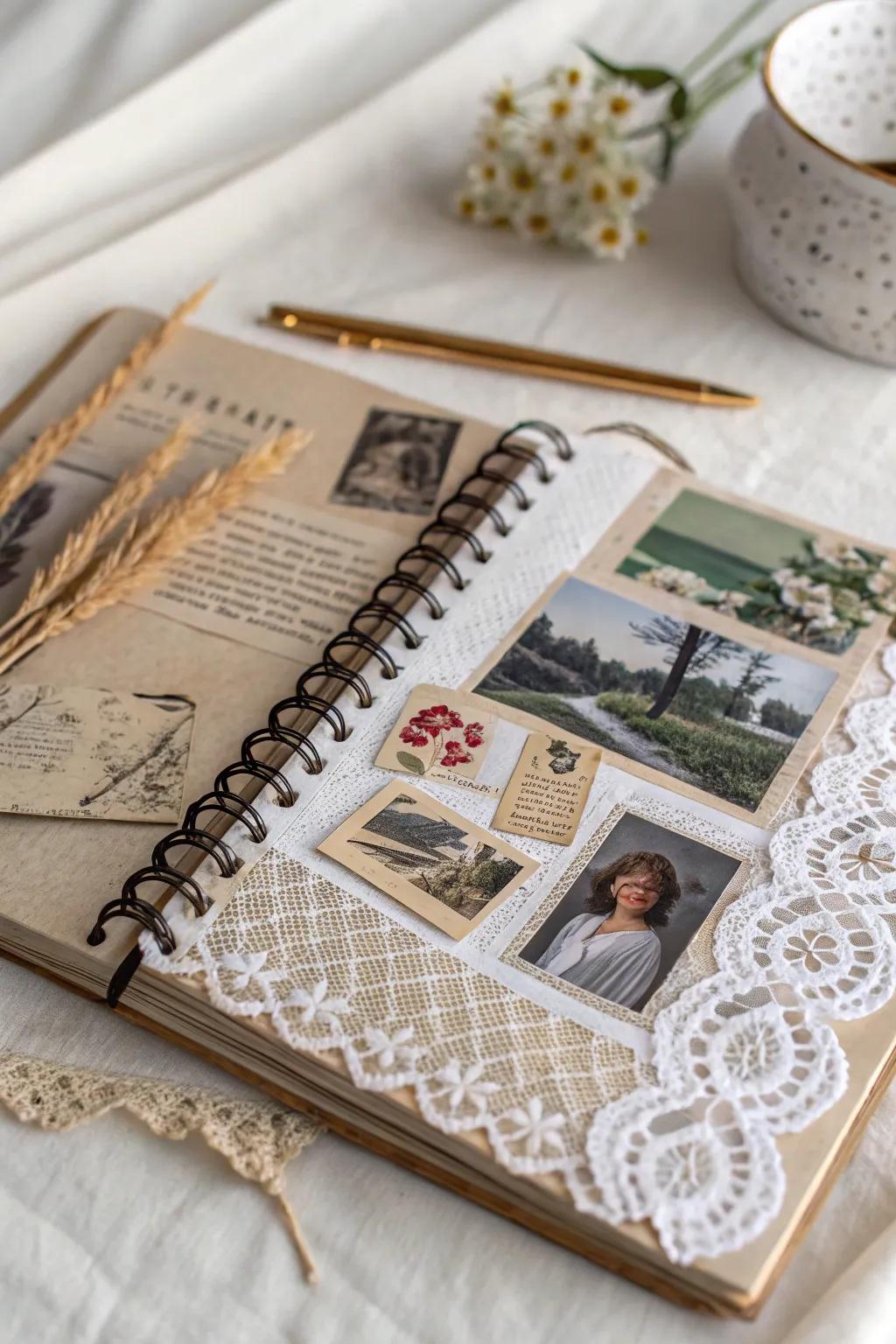 Unleash your creativity with mixed media magic - where vintage meets texture.