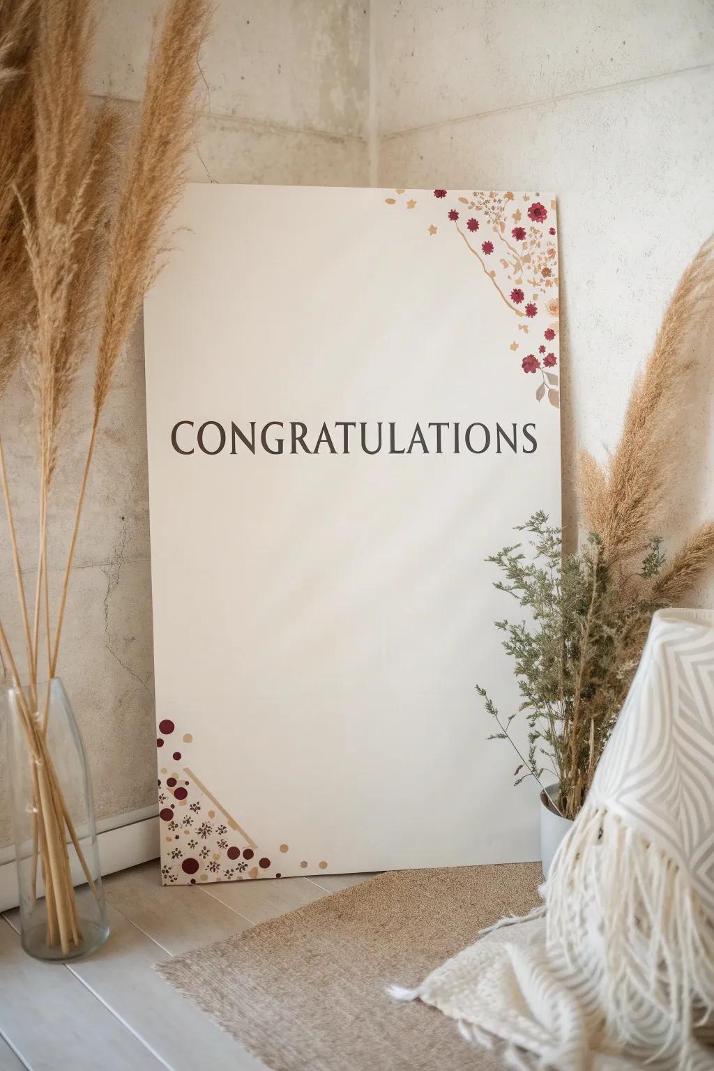 Celebrate success with minimalist elegance and a pop of color.