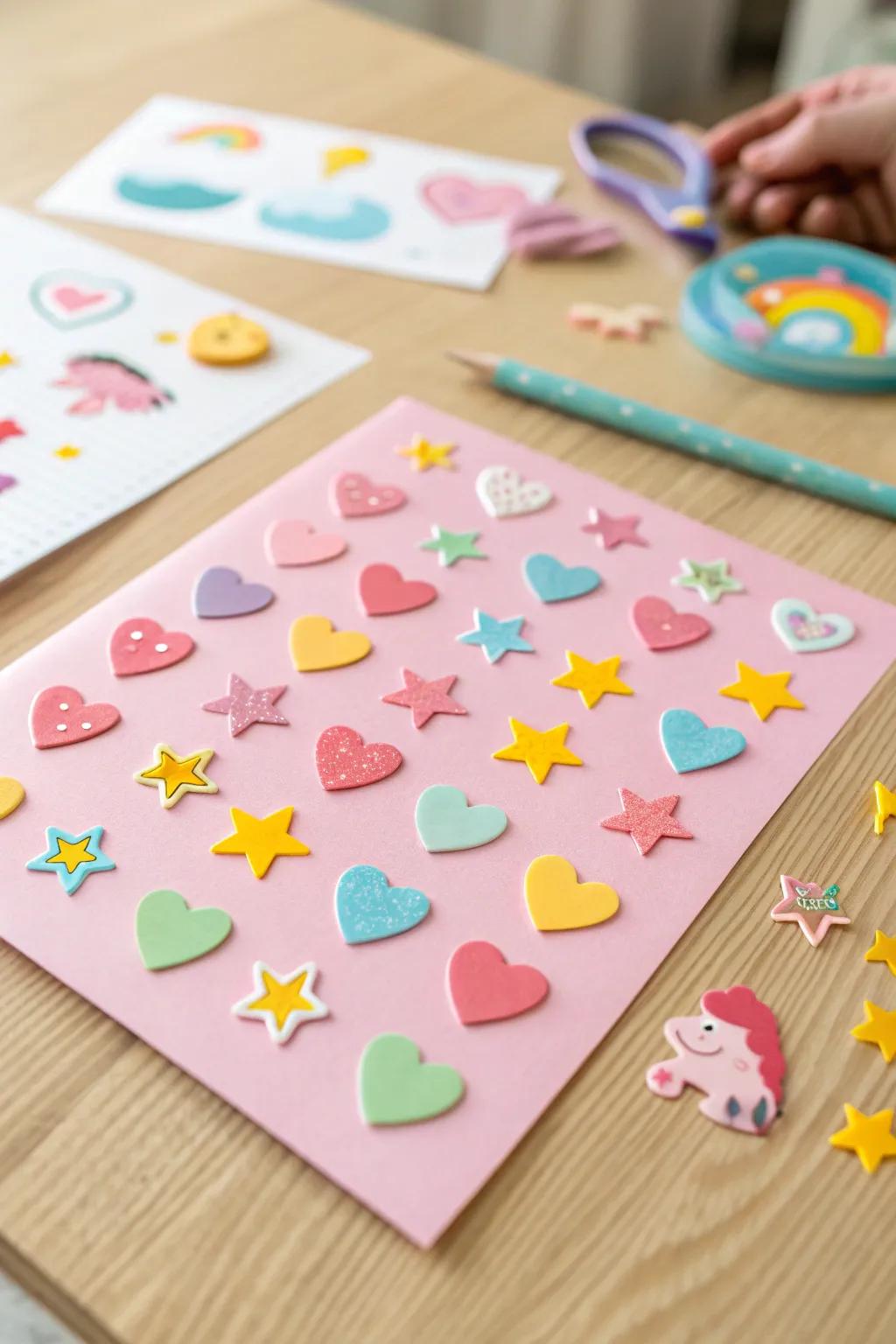 Spark imagination with vibrant foam sticker art—simple, fun, and beautifully minimalistic!