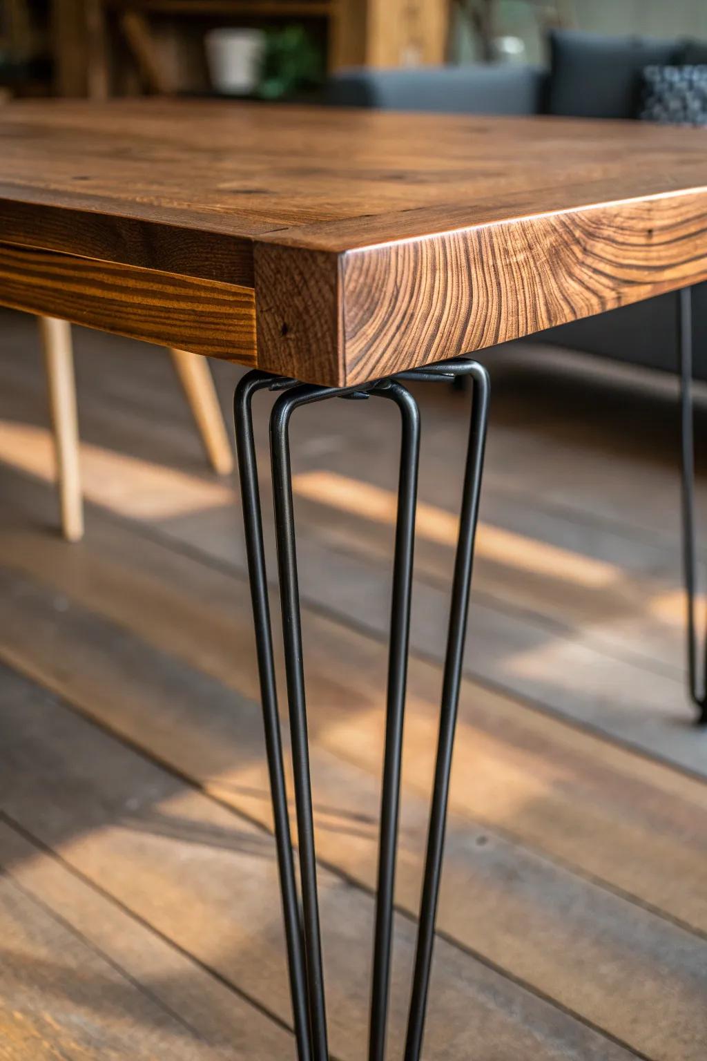 Transform your space with the sleek elegance of hairpin legs – a perfect blend of retro charm and modern style.