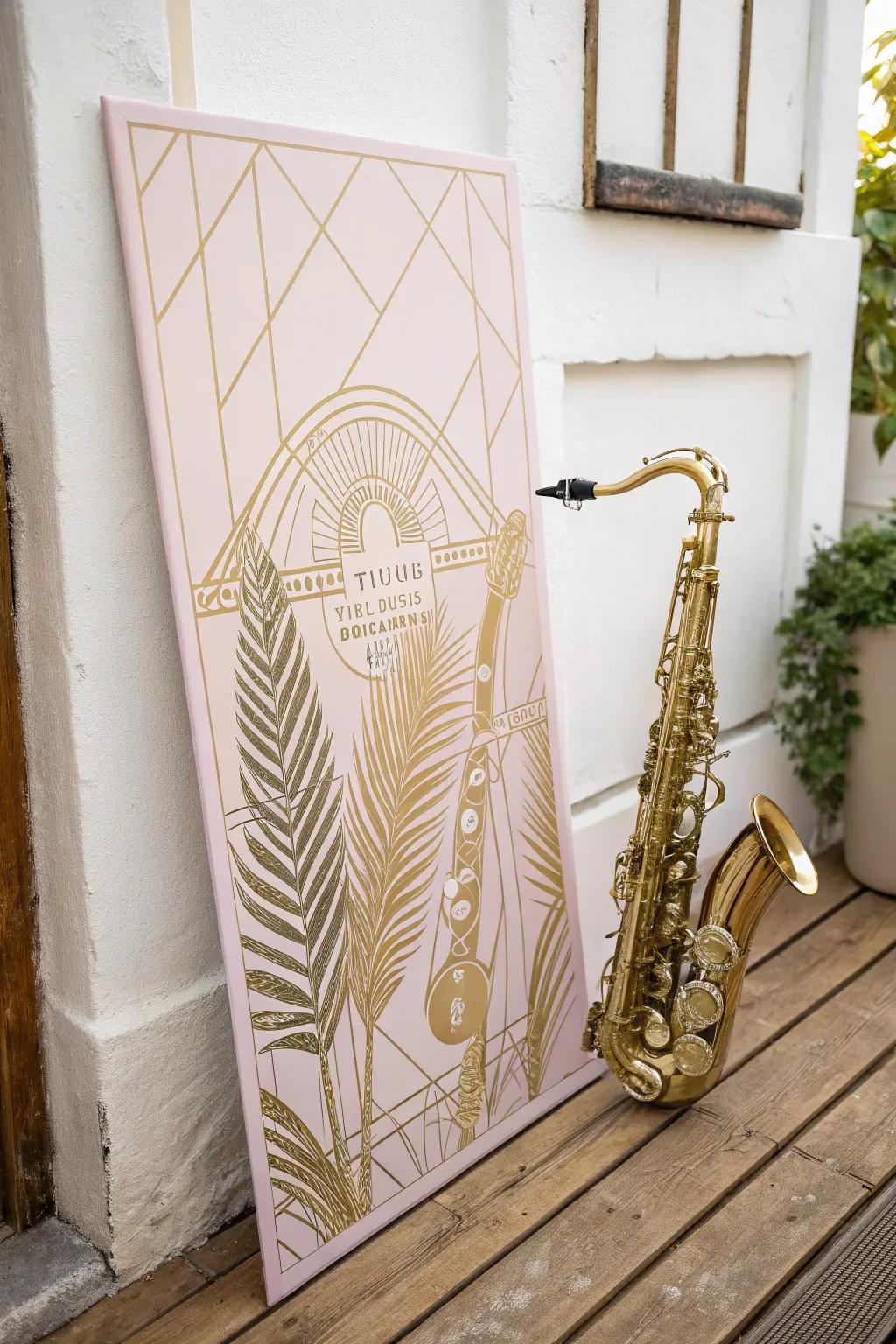 Embrace the Jazz Age: A minimalist tribute to the Roaring Twenties, where elegance meets bold craftsmanship.