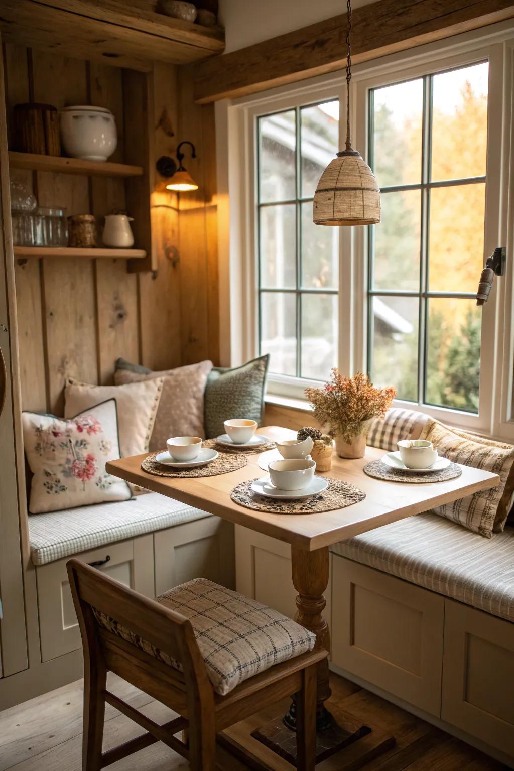 A charming kitchen nook perfect for morning coffee.