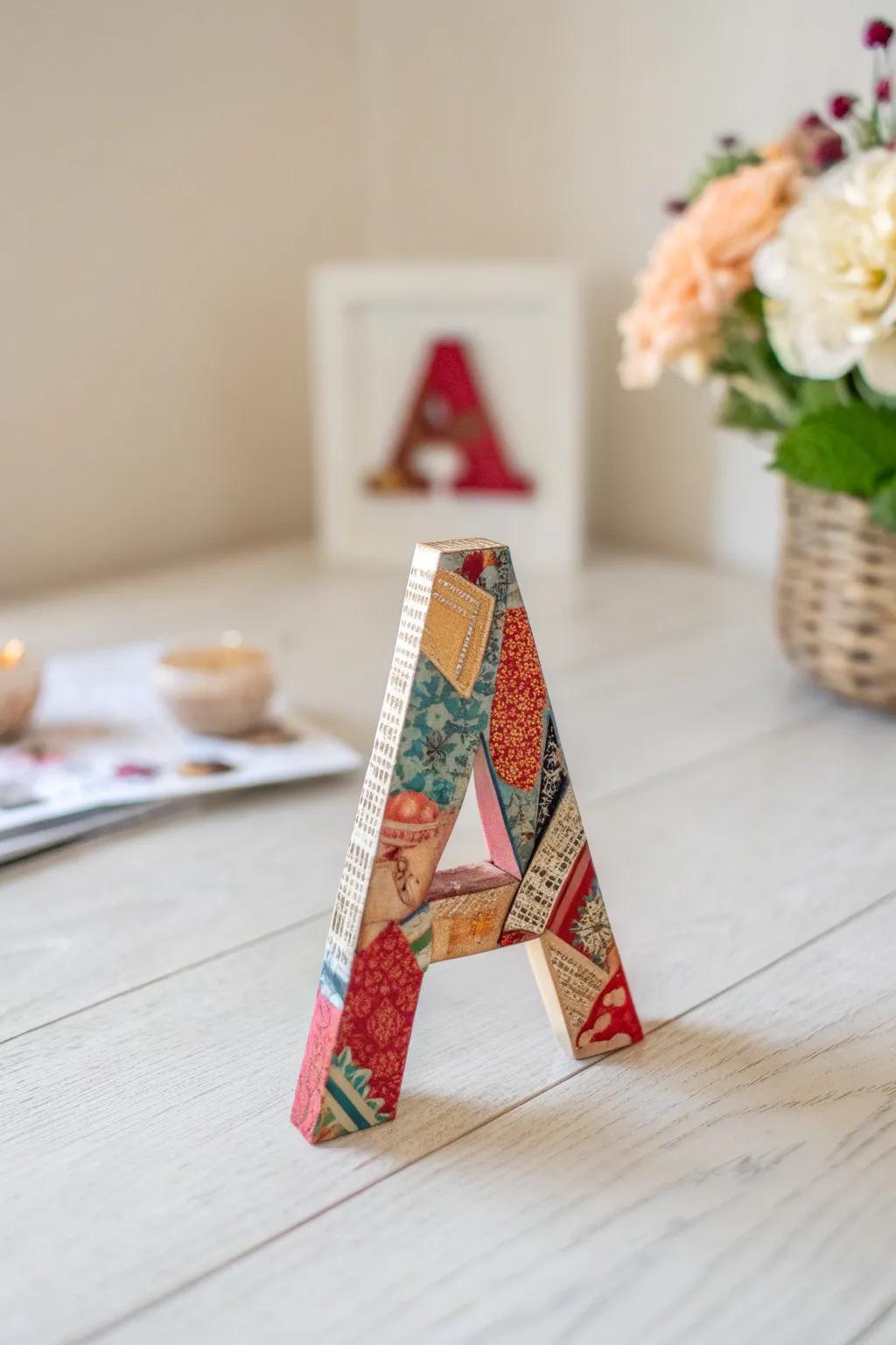 Add a splash of personality to your space with decoupage wooden letters.
