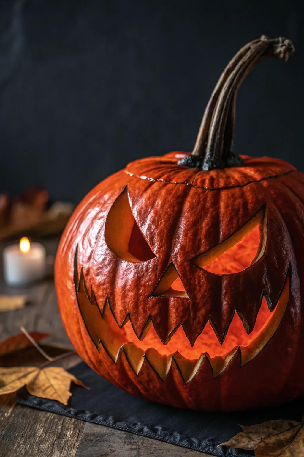 Witness the artistry of a sinister smile, where craftsmanship meets devilish charm.