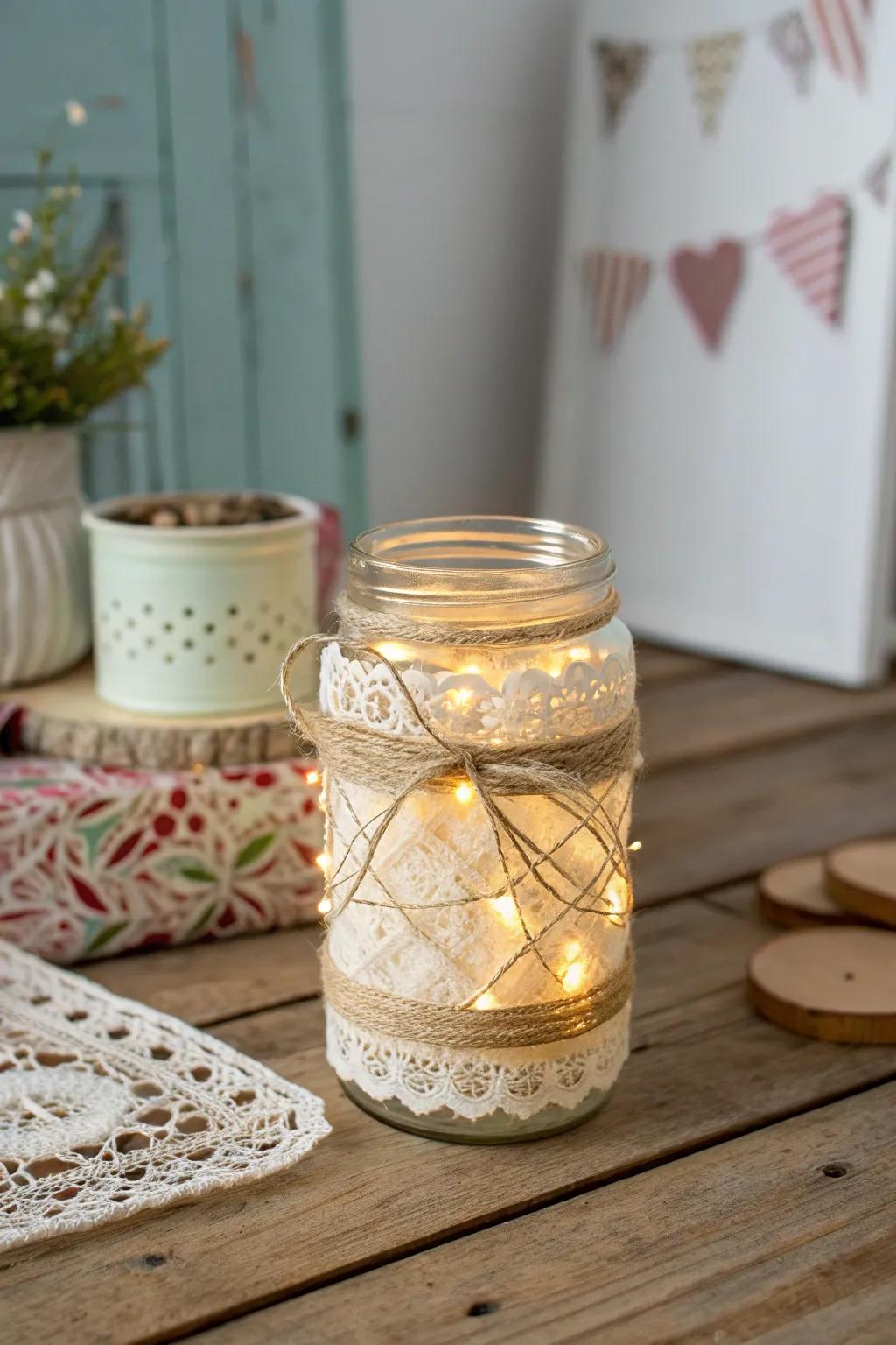 Illuminate your celebrations with this enchanting Mason Jar Masterpiece – the perfect blend of rustic elegance and boho charm.