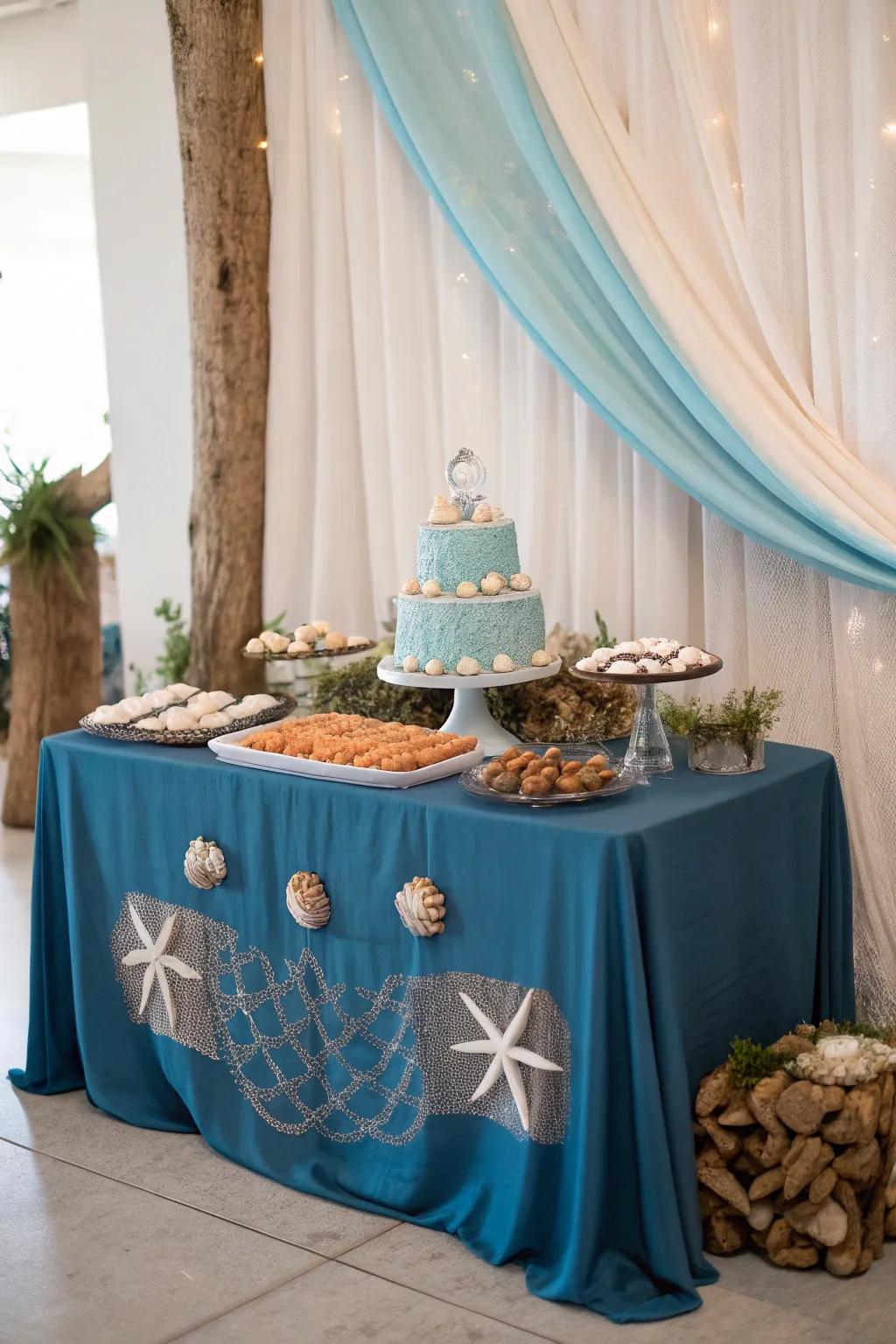 Transform your candy buffet with a splash of ocean charm and minimalist elegance!