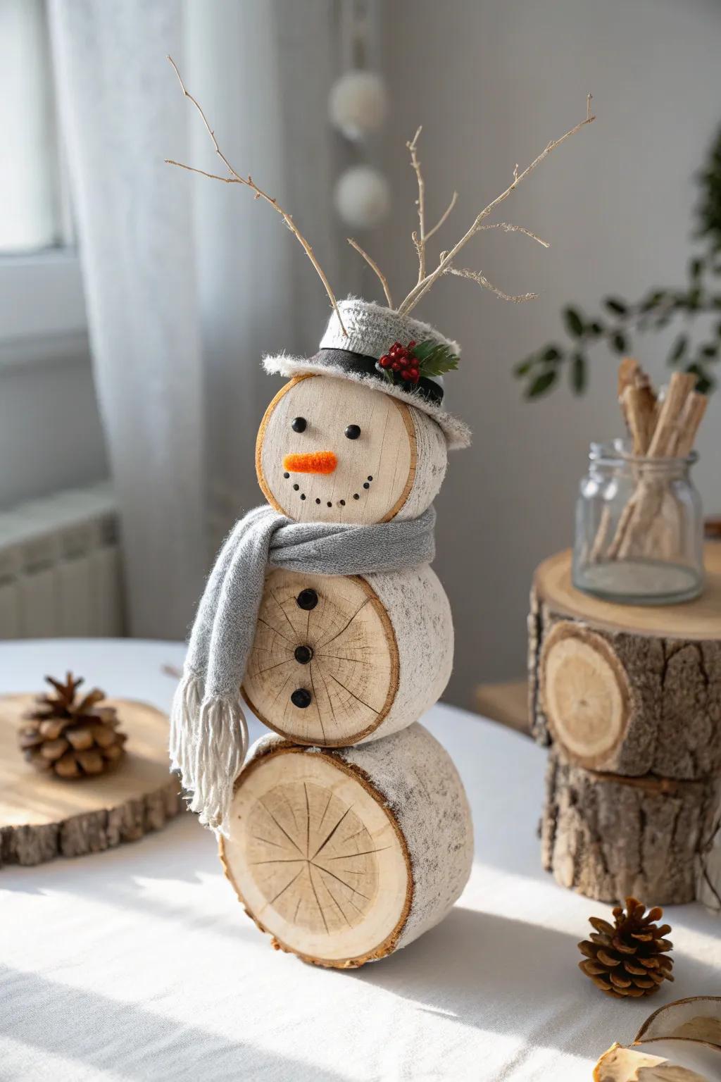 Craft your way to a cozy Christmas with these charming snowman wood slices, perfect for adding a touch of handmade elegance to your festive décor!