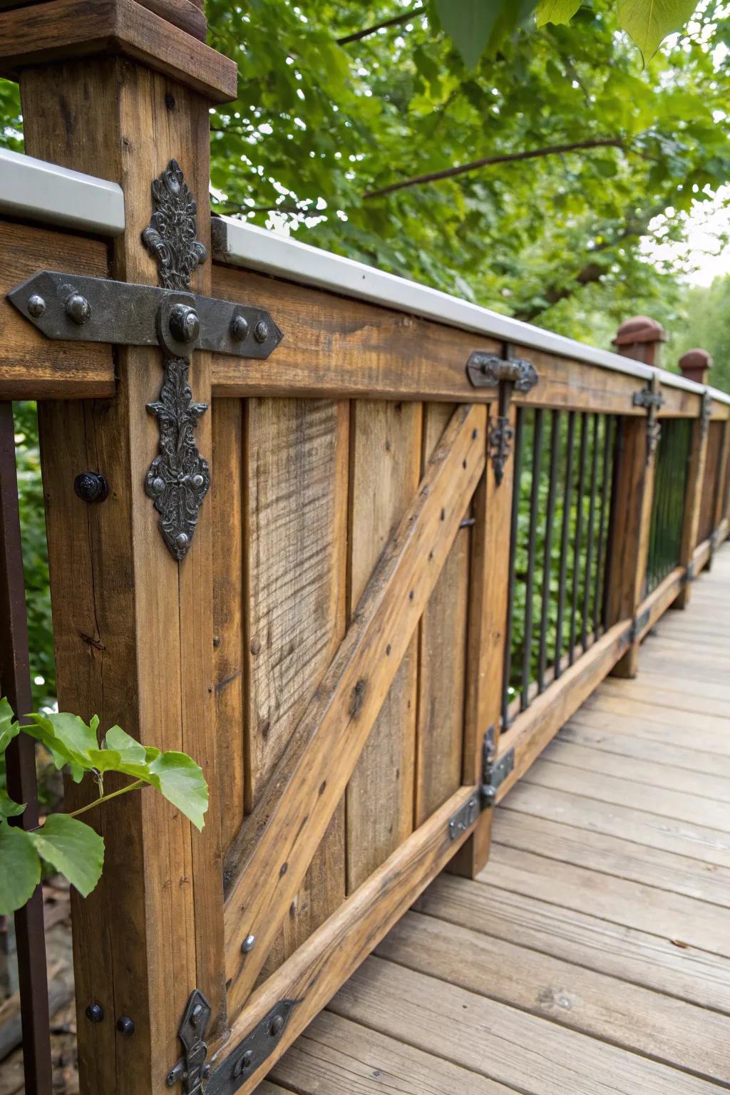 Transform your space with the rustic elegance of upcycled barn wood railing.