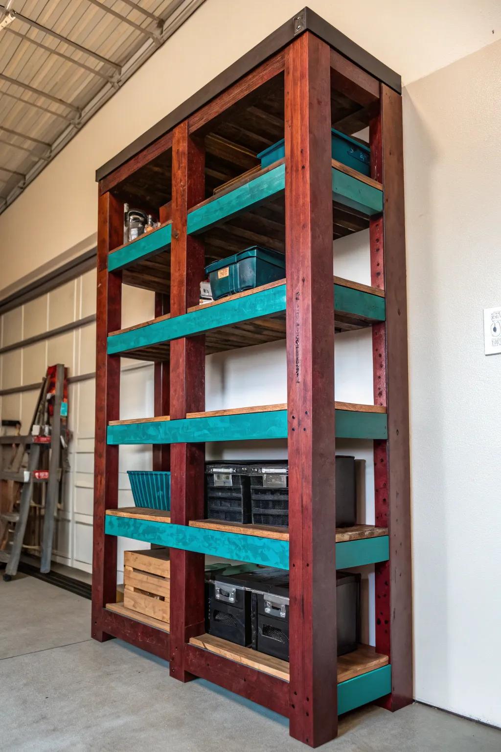 Elevate your garage organization with expertly crafted tall shelves that make the most of your vertical space.