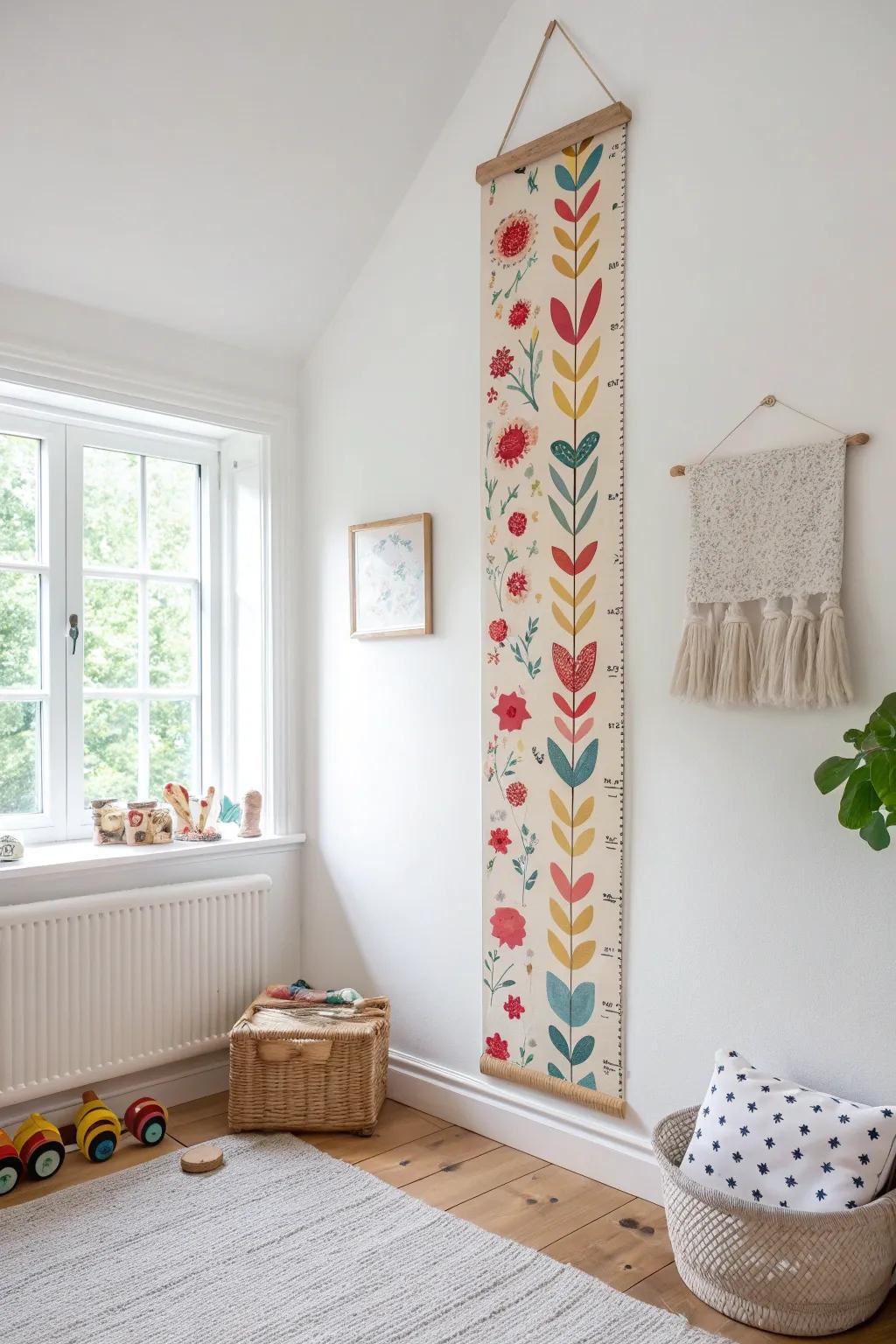 Transform your child's room with a DIY growth chart that's as stylish as it is functional. #WallpaperMagic