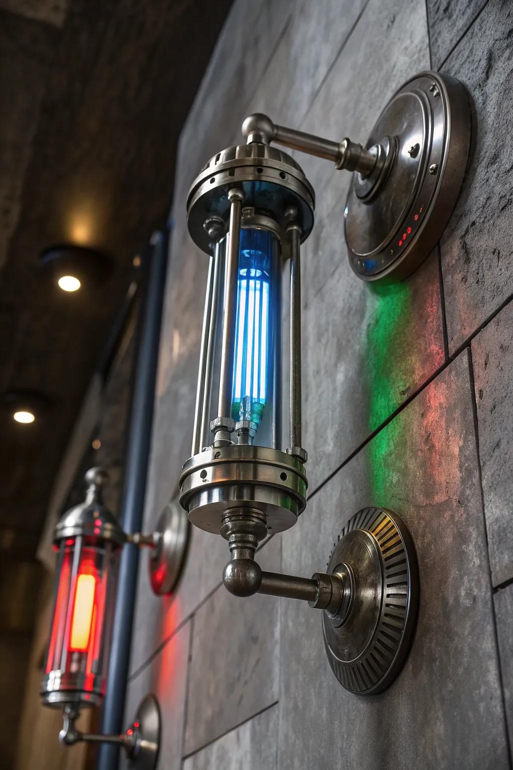 Transform your space with a touch of innovation and style with this color-changing wall sconce.