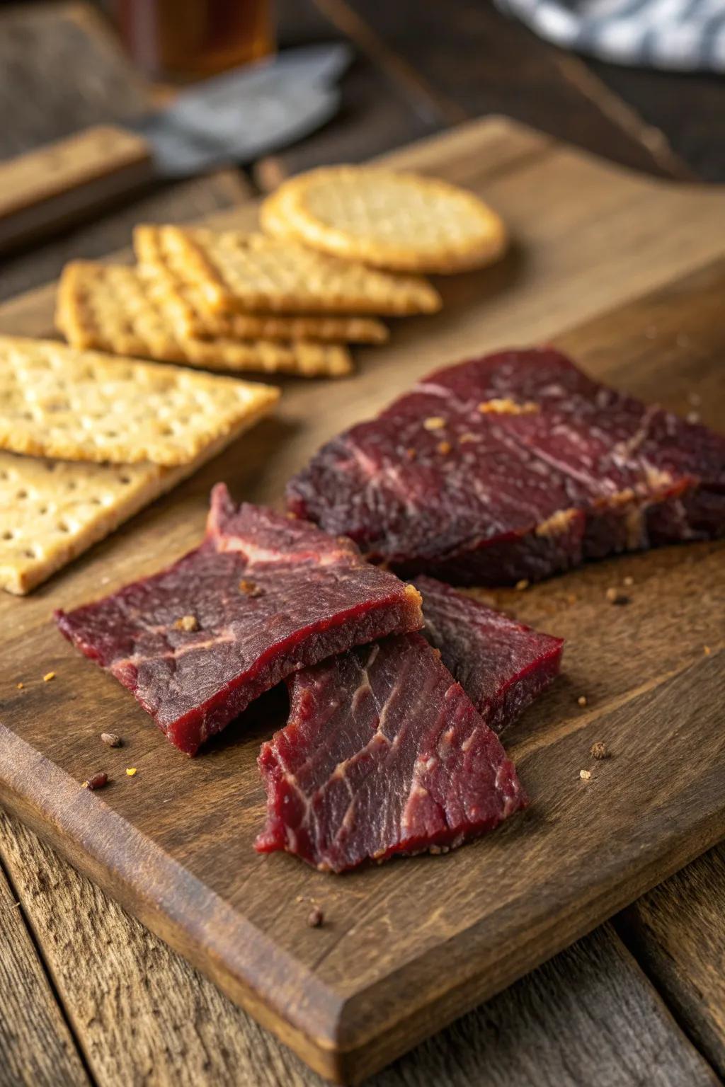 Elevate your snack game with protein-packed artisanal jerky. Perfect craftsmanship in every bite!