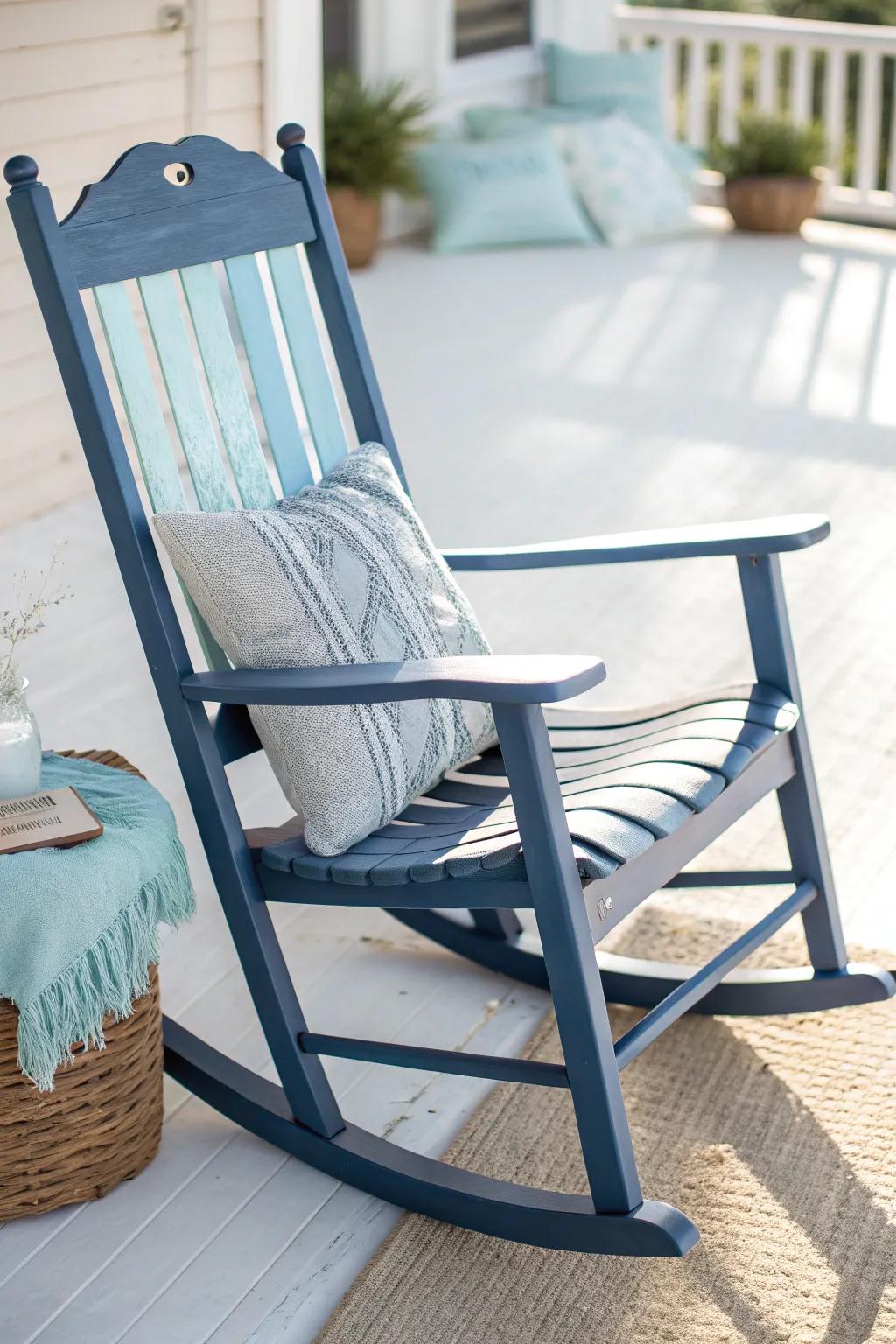 Transform your space with a stunning ombre rocking chair—where simplicity meets bold beauty.