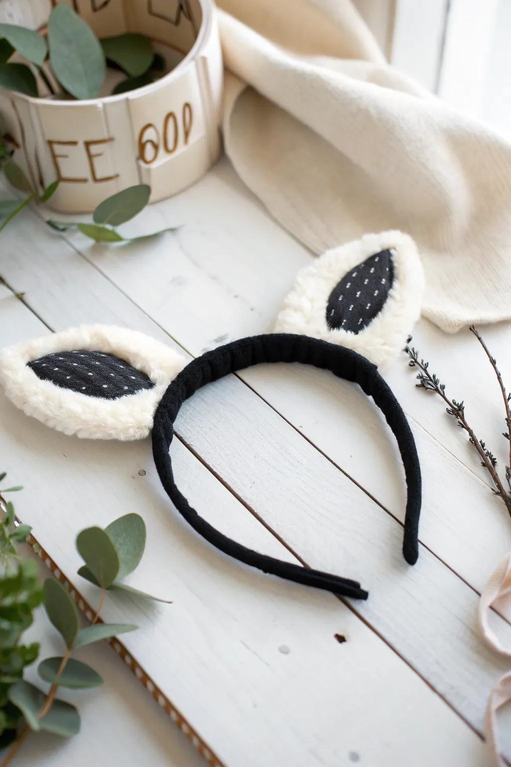 Elevate your costume game with this charming DIY sheep ears headband—where simplicity meets playful elegance.