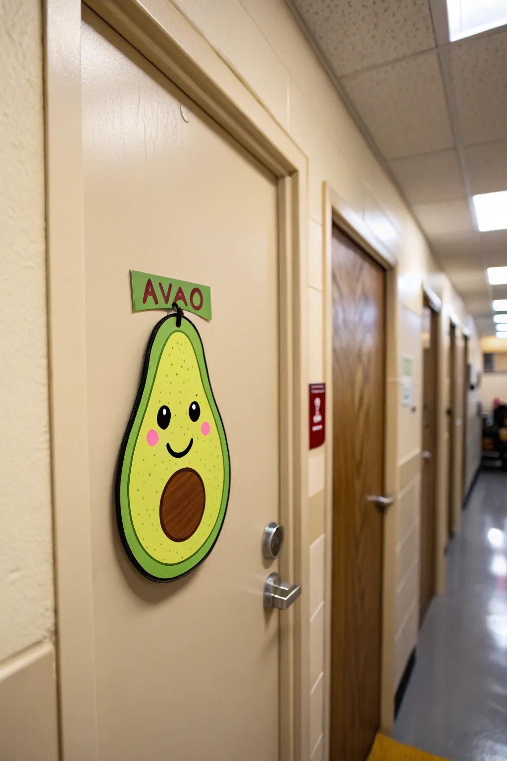 Avocado-themed name tags are a fun and quirky way to personalize your space.