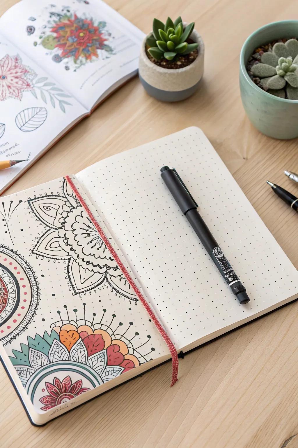 Unleash your creativity with a dotted notebook: the perfect canvas for balanced and beautiful sketches.