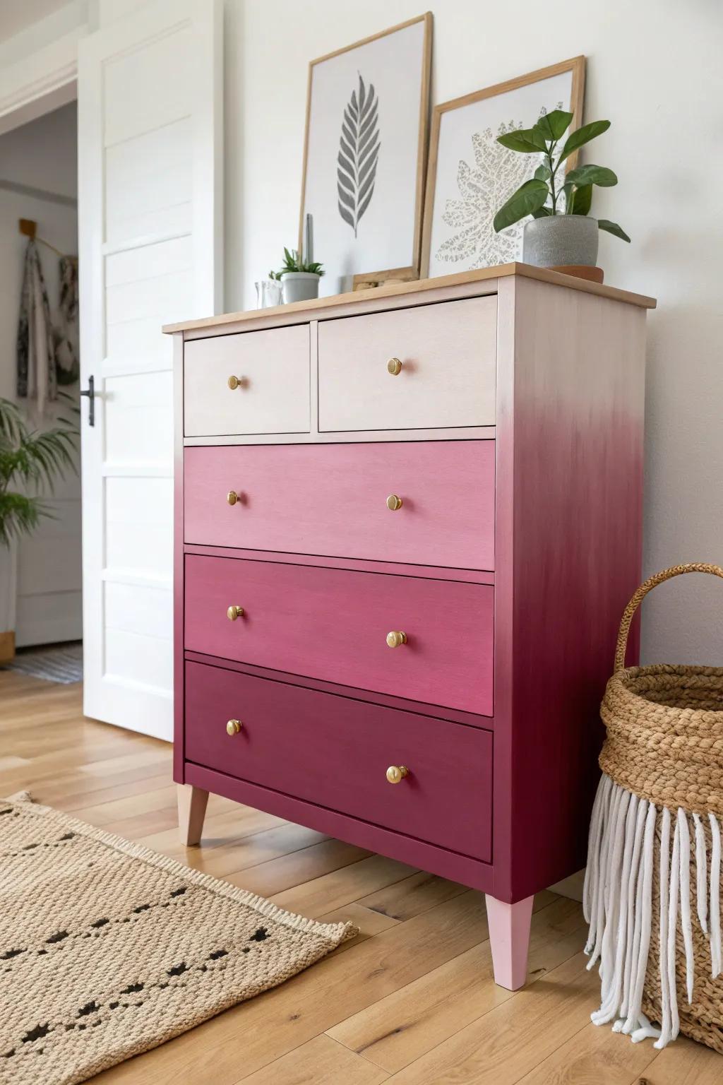 Transform your space with ombre elegance—where simplicity meets bold beauty.