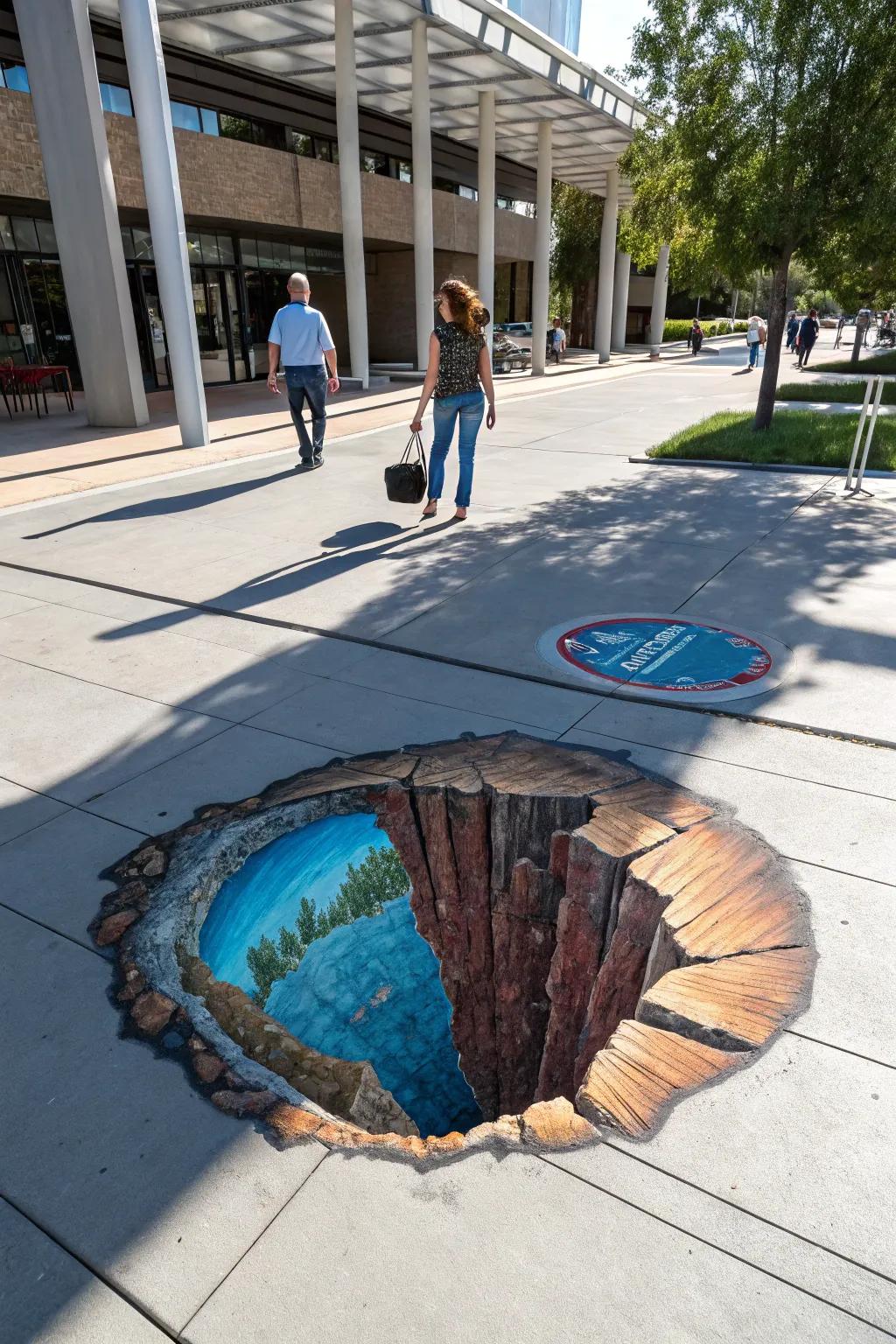 Step into an enchanting 3D chalk illusion that transforms the ordinary into a magical spectacle!