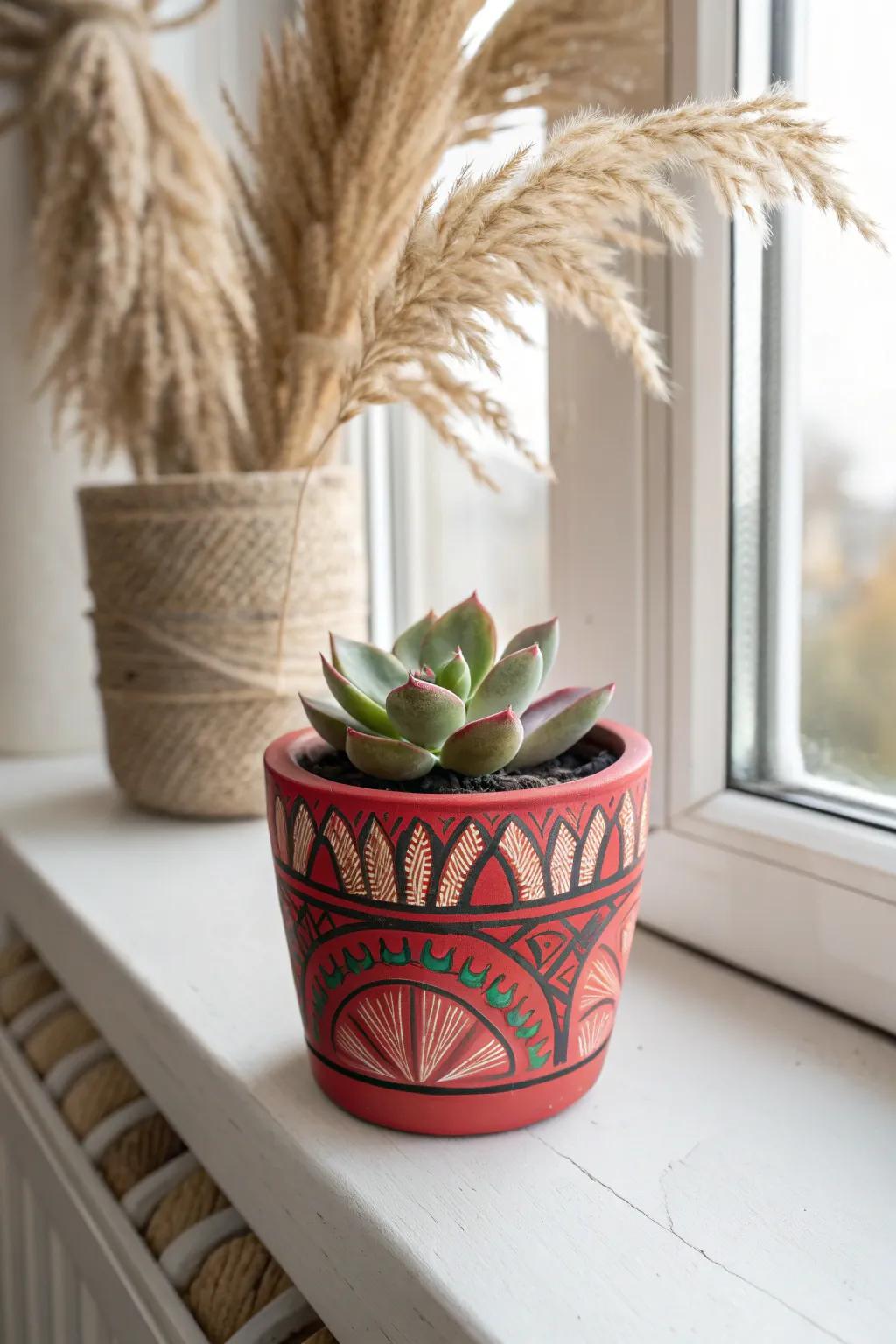 Add a splash of color to your space with these charming handcrafted clay planters!