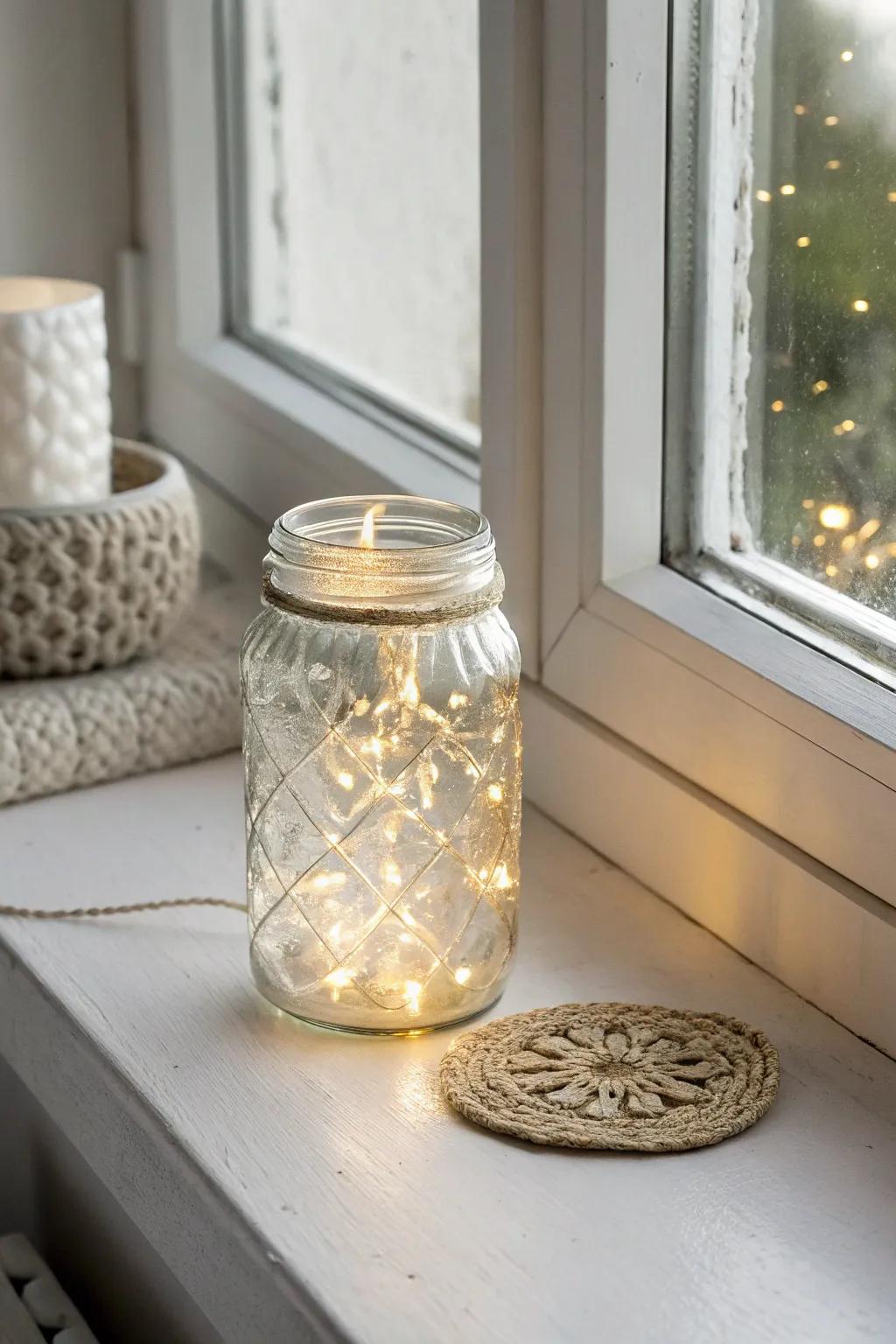 Illuminate your space with the simple elegance of mason jar luminaries, perfect for adding a cozy glow to any room.