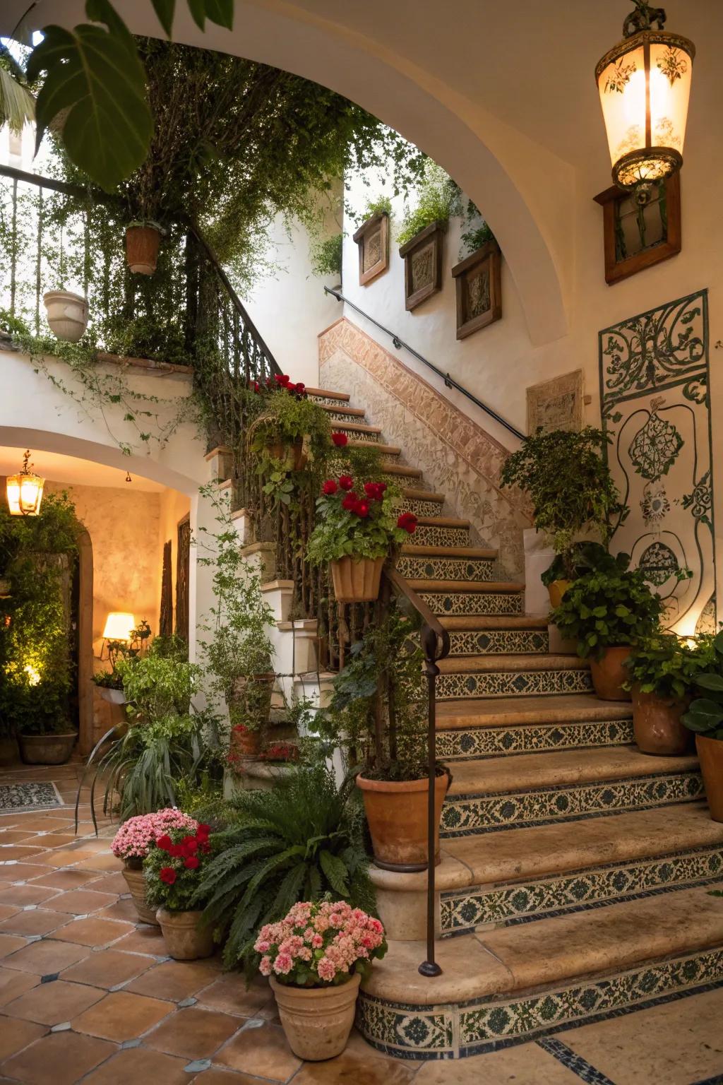 Plants and flowers bring a refreshing vibe to your entryway.