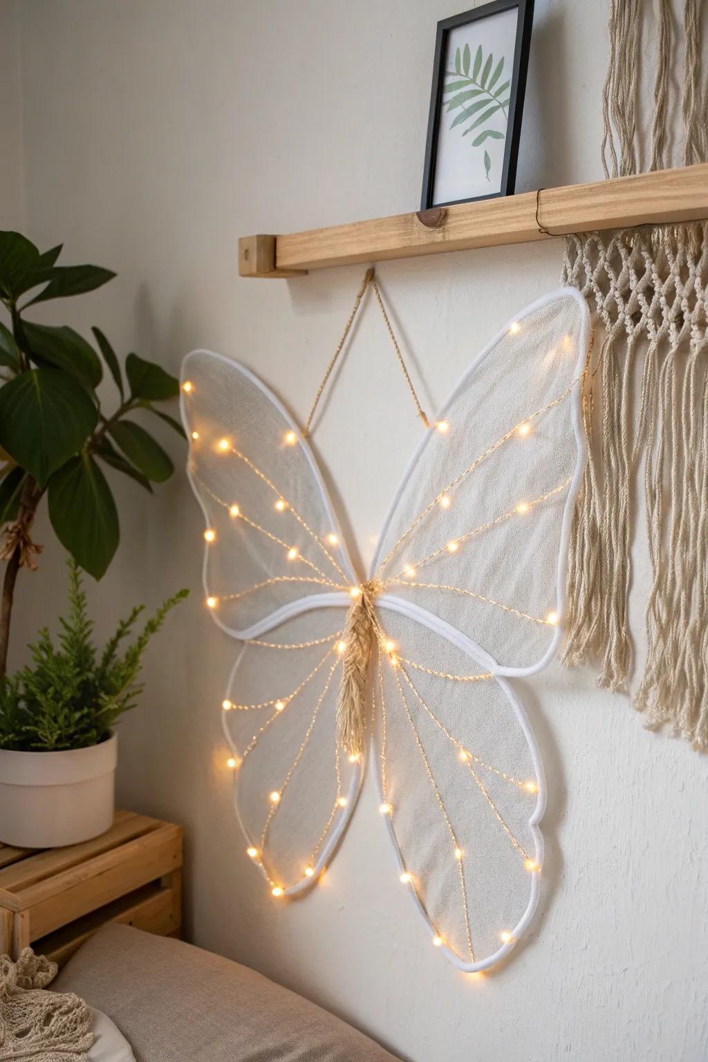 Illuminate your nights with these enchanting LED fairy wings—perfect for adding a magical touch to any evening event!
