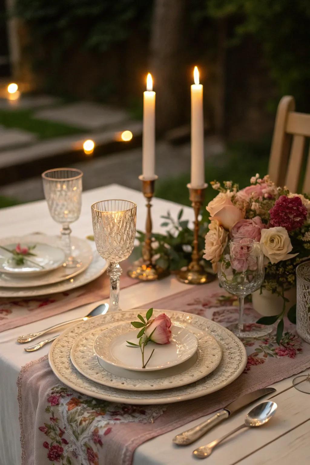 Transform dinner into a romantic candlelit experience at home.