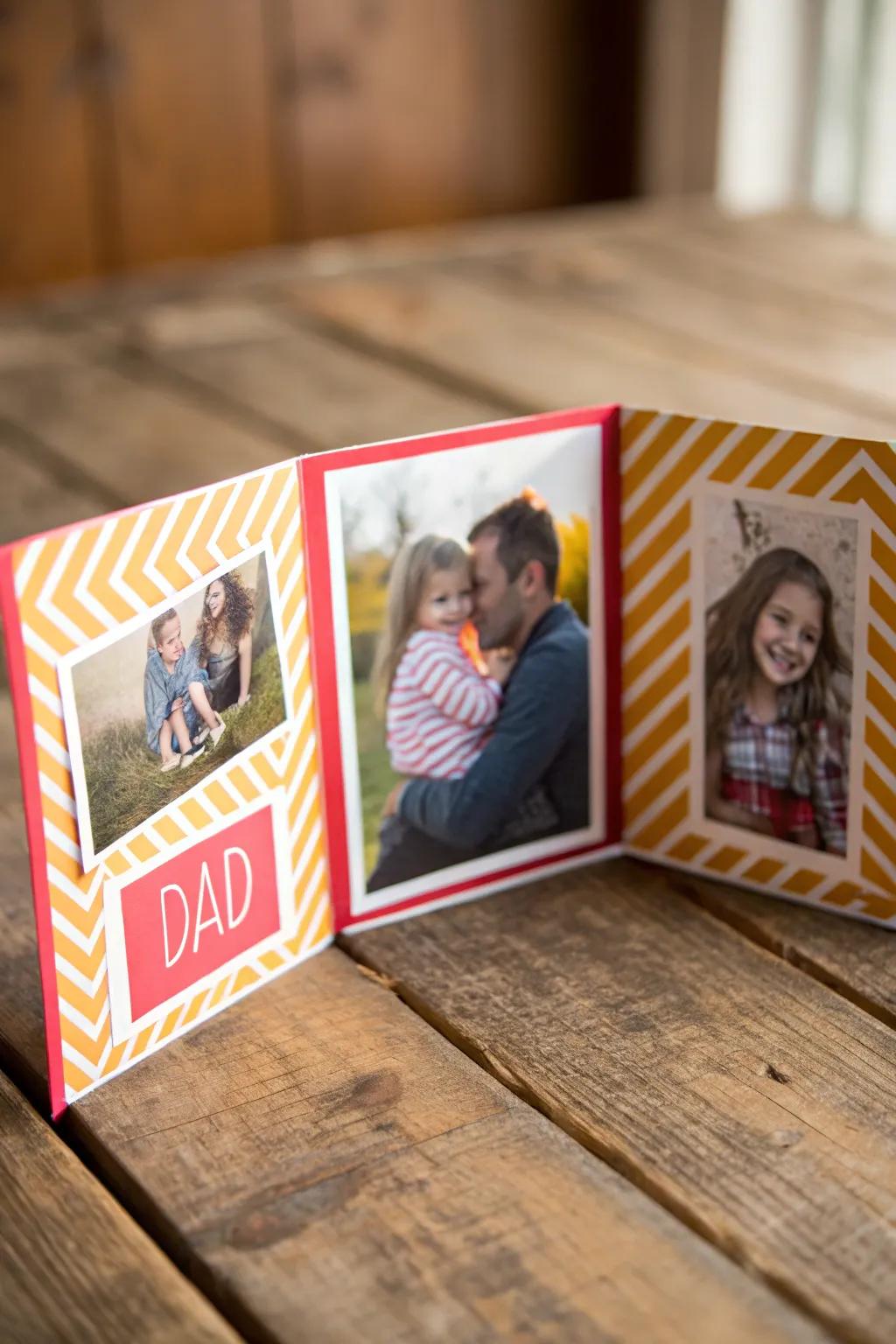 Capture cherished memories in style with this personalized photo accordion card for Father's Day.