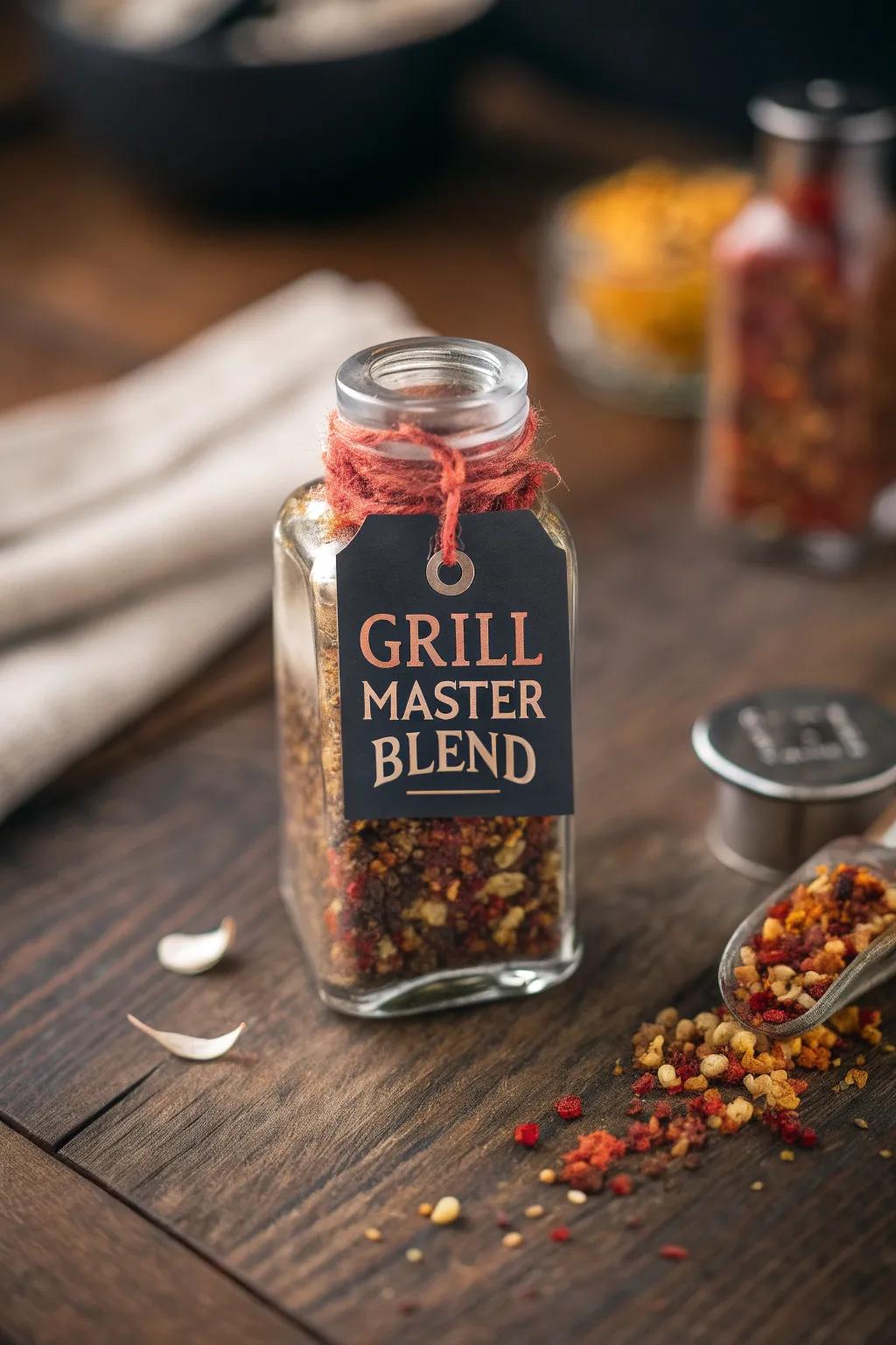 Elevate his grilling game with a custom 'Grill Master Blend' seasoning jar—where craftsmanship meets flavor.