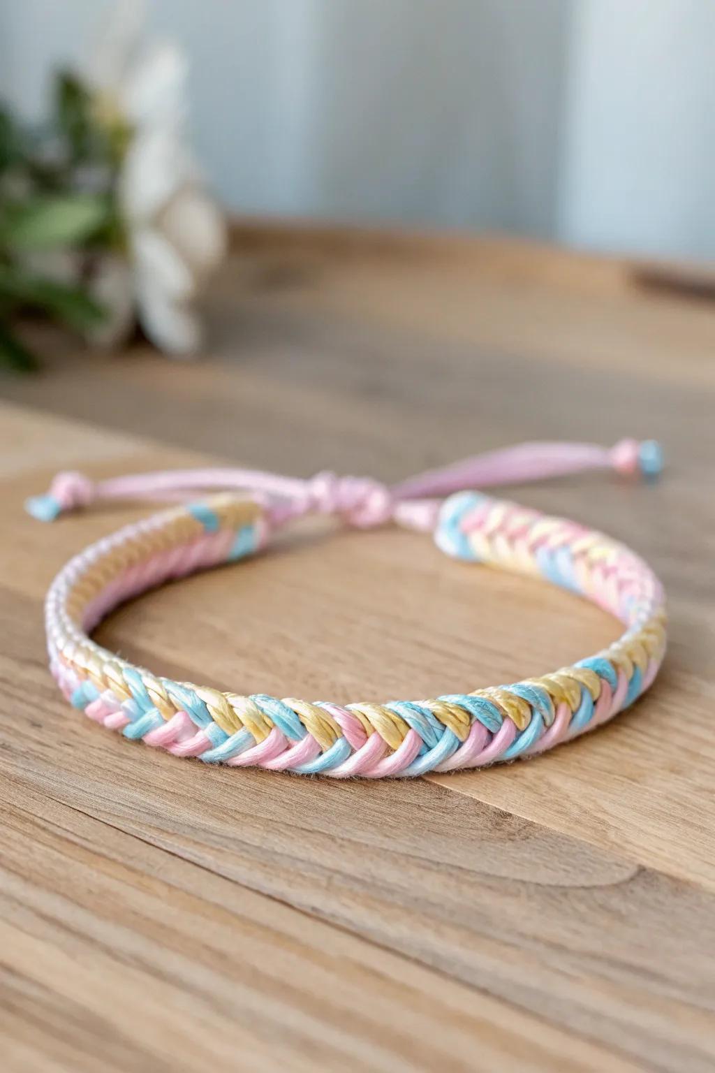 Embrace the Pastel Dream: A Fishtail Bracelet to Brighten Your Spring.